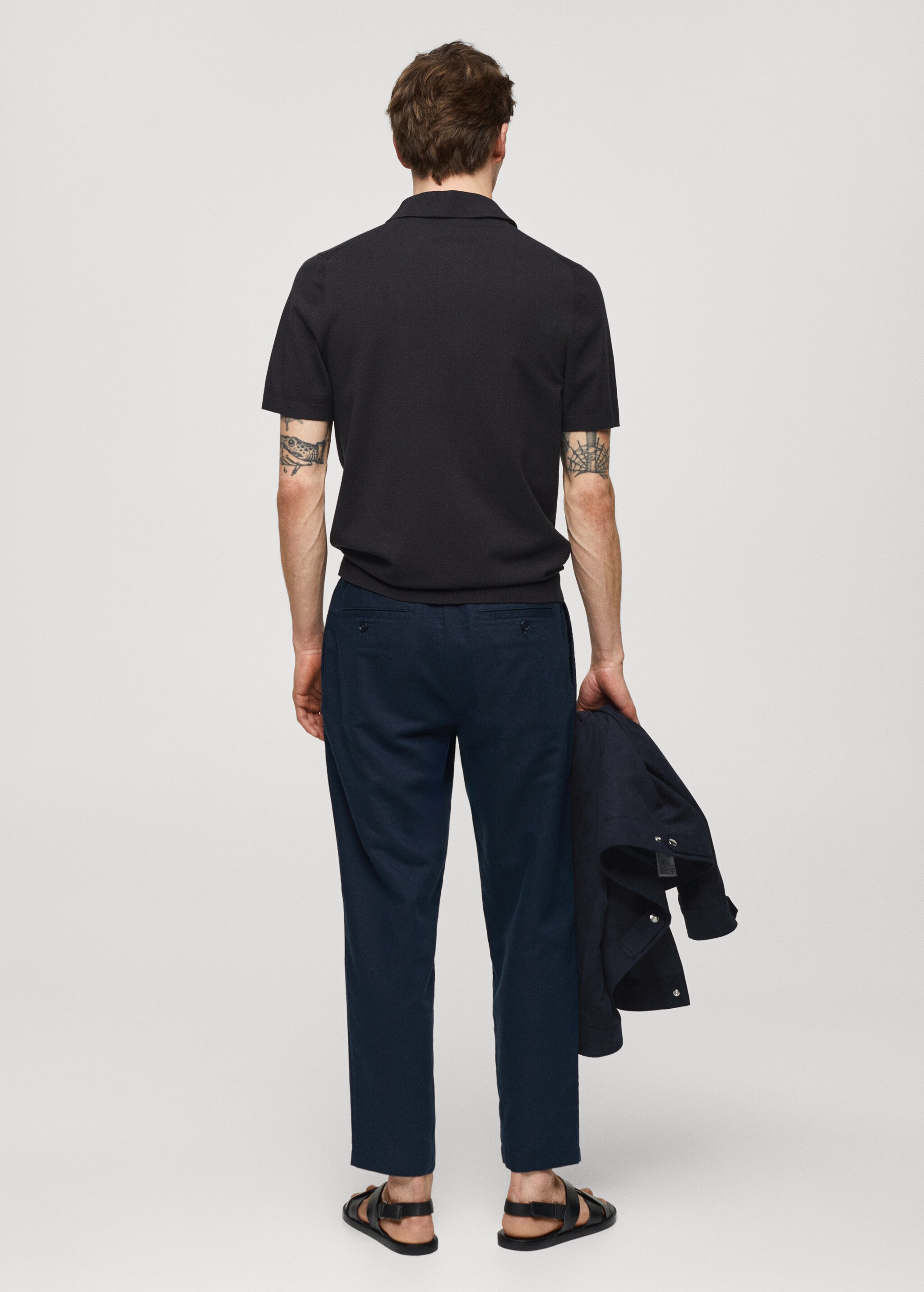 Fine-knit polo shirt - Reverse of the article