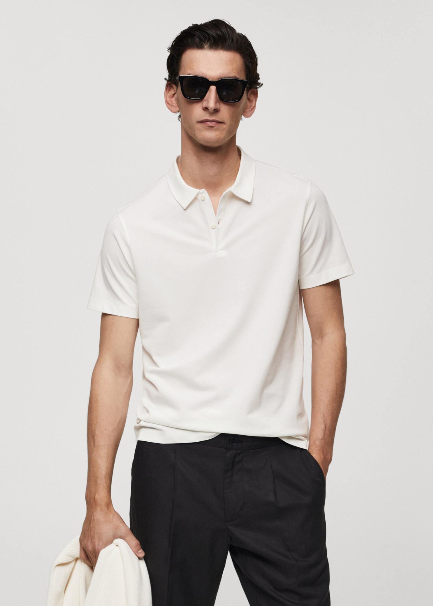 Polo slim fit algodón textura - Plano medio