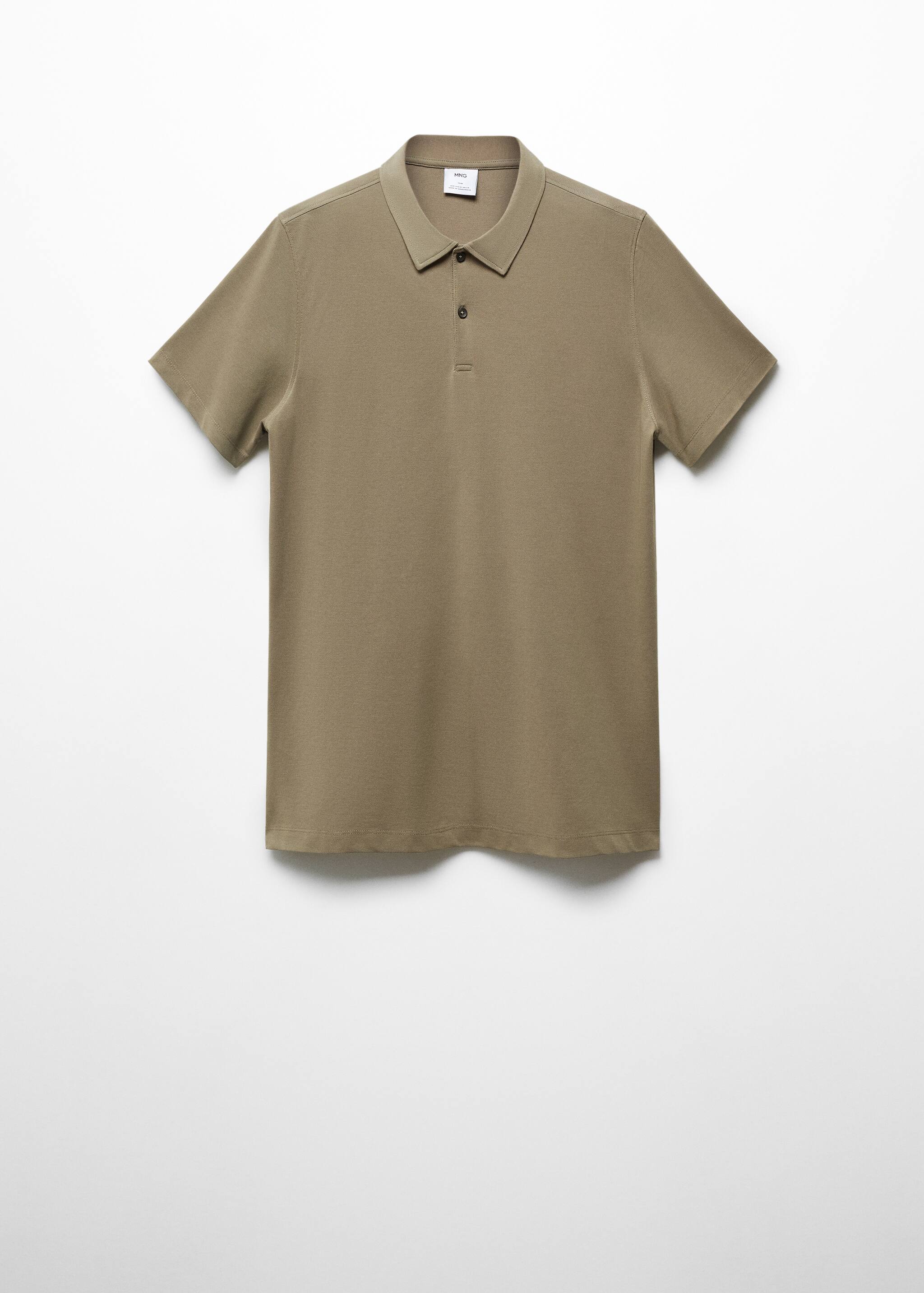 Slim-fit textured cotton polo shirt - Article without model