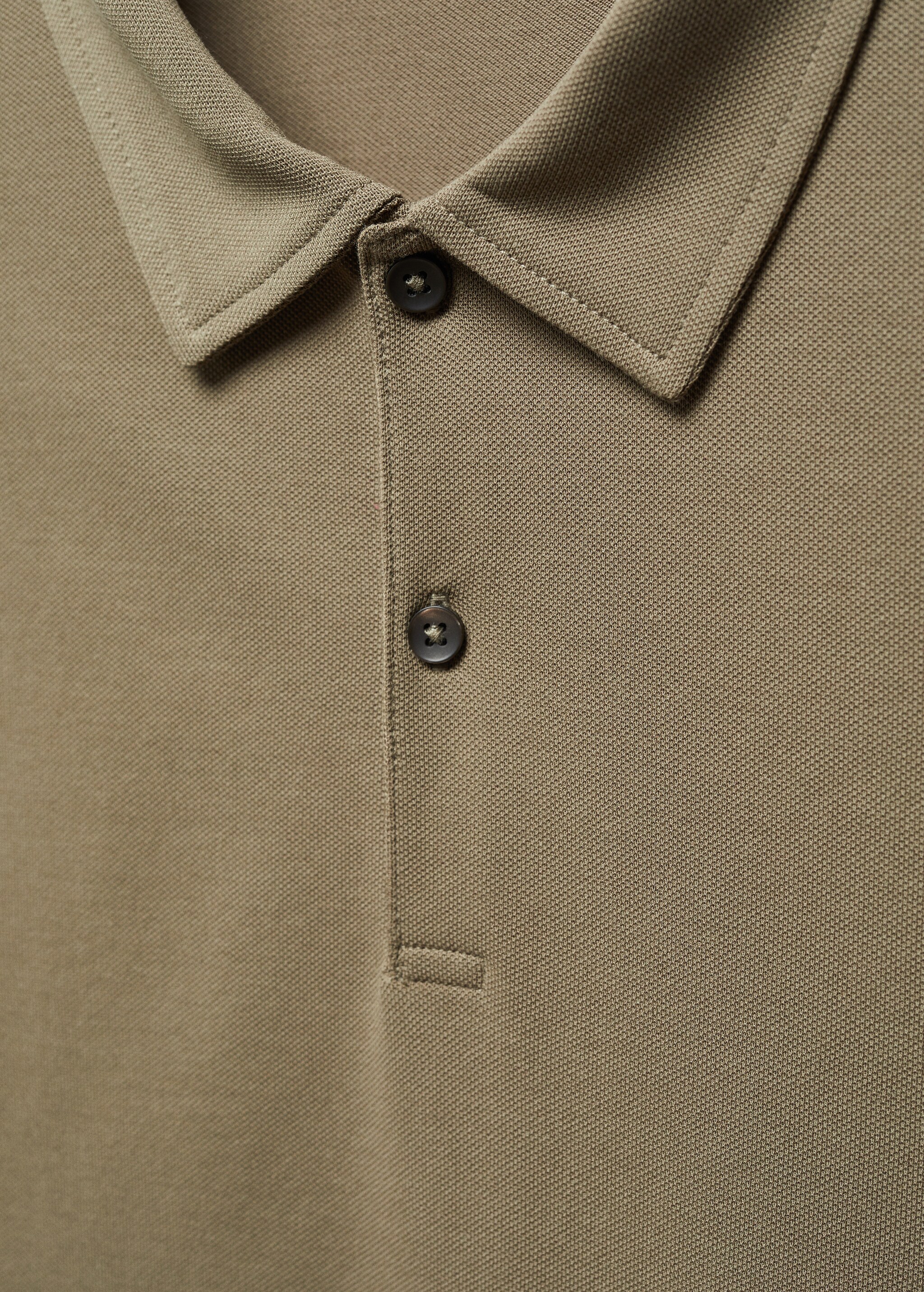 Slim fit cotton piqué texture polo shirt - Details of the article 8