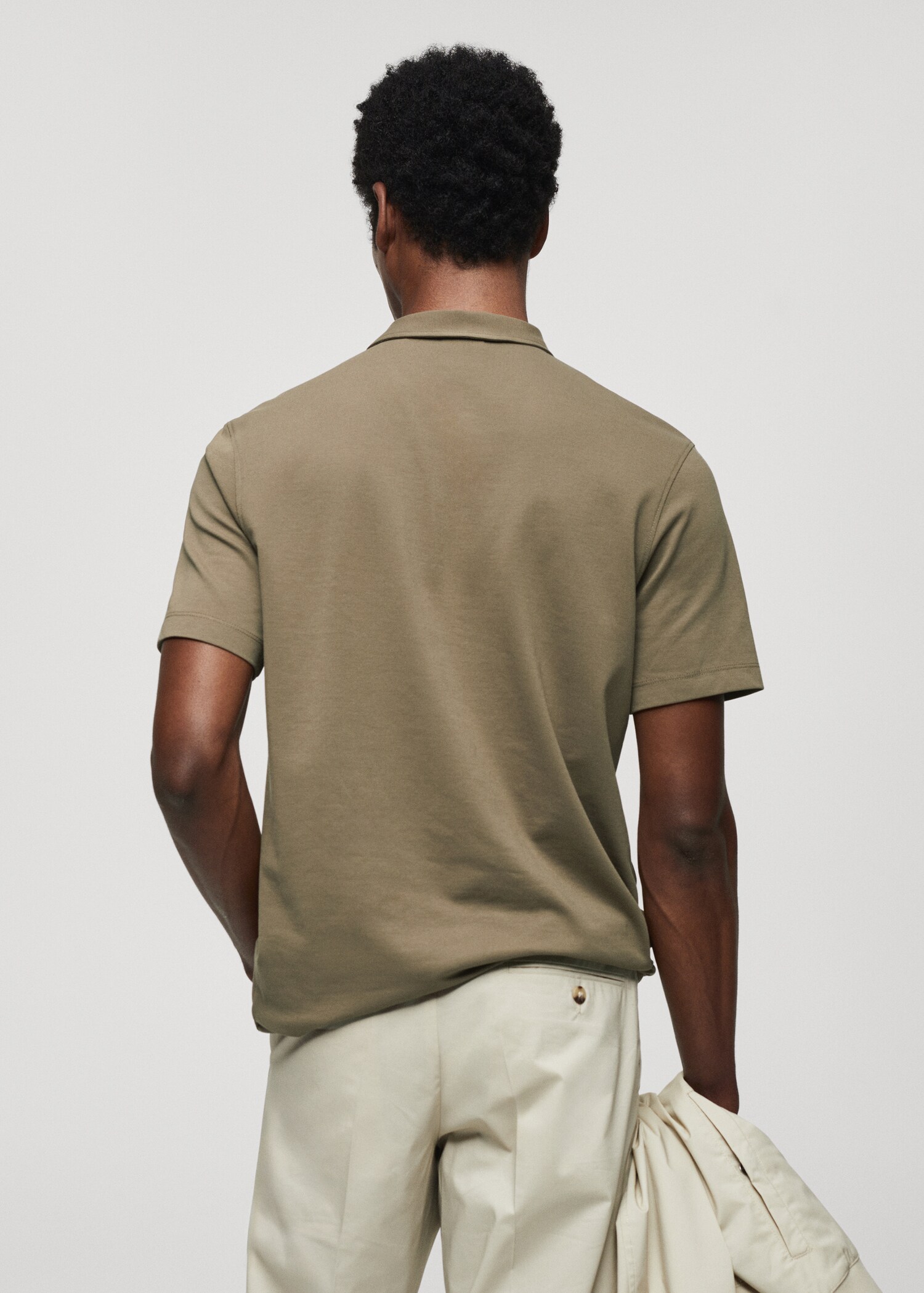 Polo slim fit algodón textura - Reverso del artículo