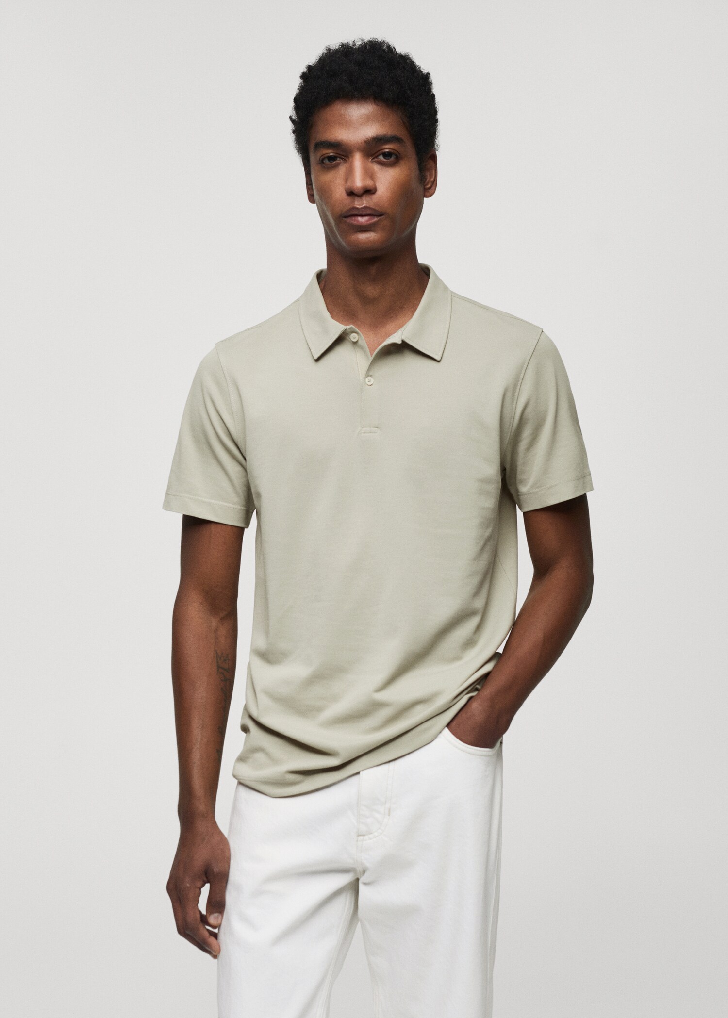 Polo slim fit algodón textura - Plano medio