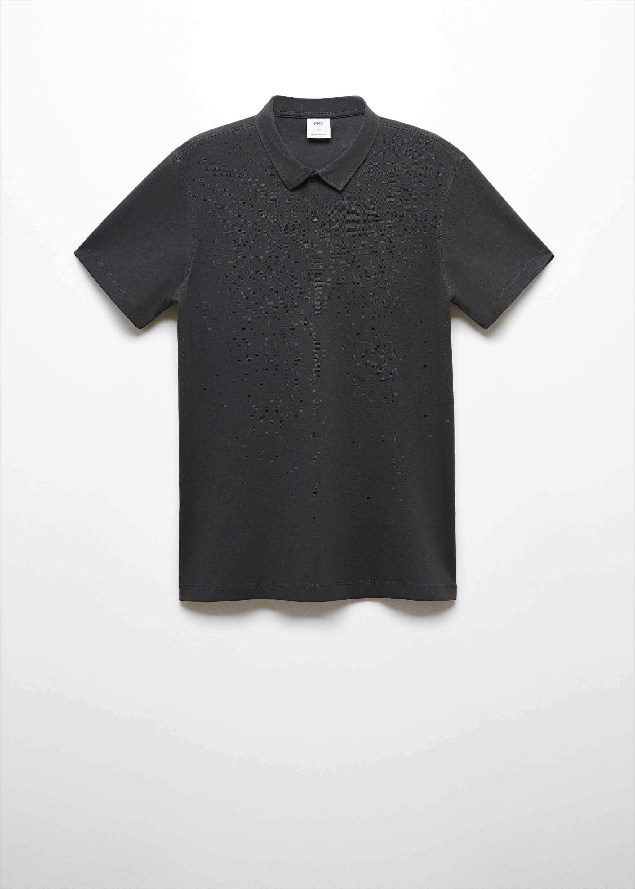 Koszulka polo slim fit z bawełnianej piki z teksturą - Artykuł bez modela/modelki