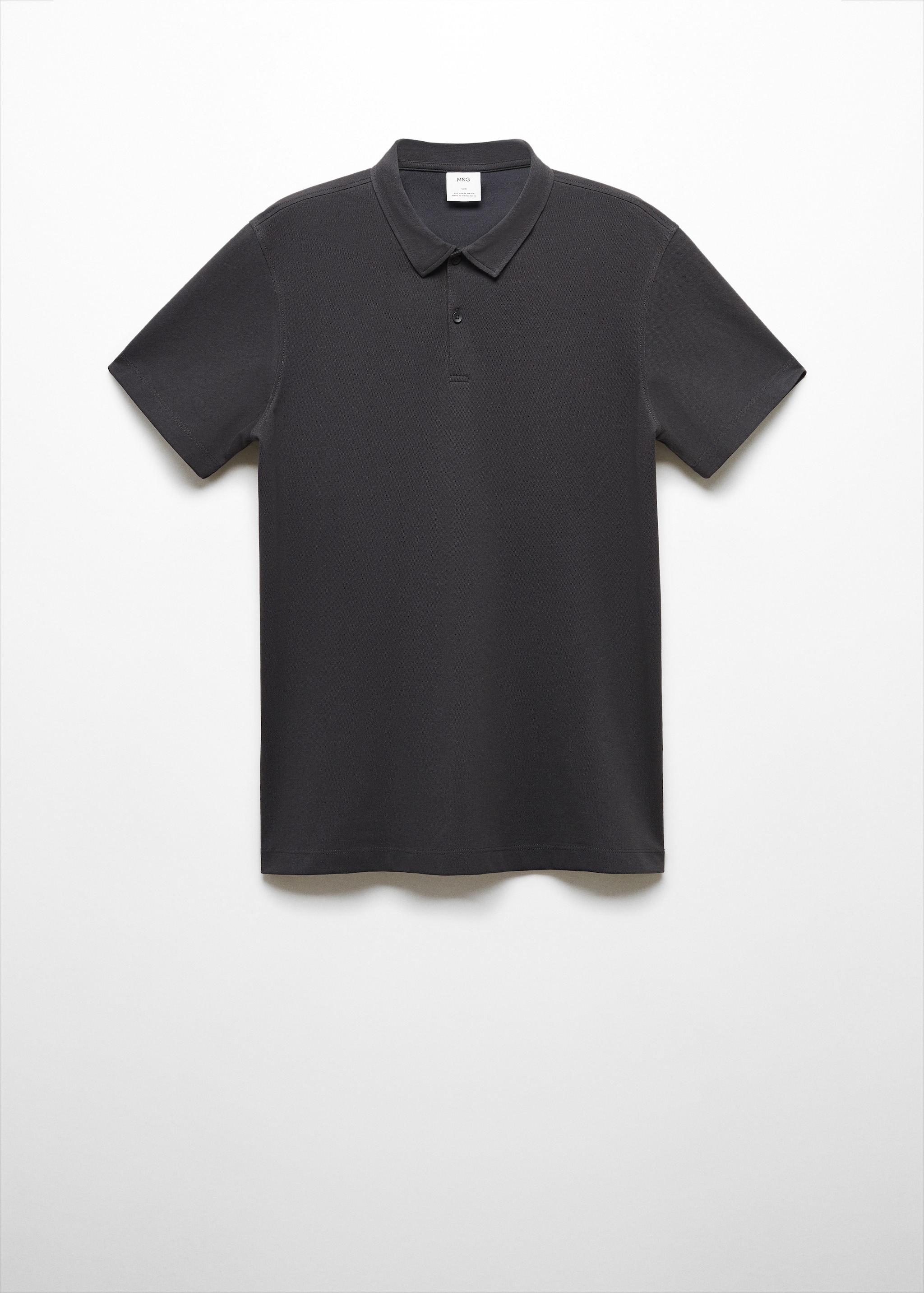 Slim-fit textured cotton polo shirt - Article without model