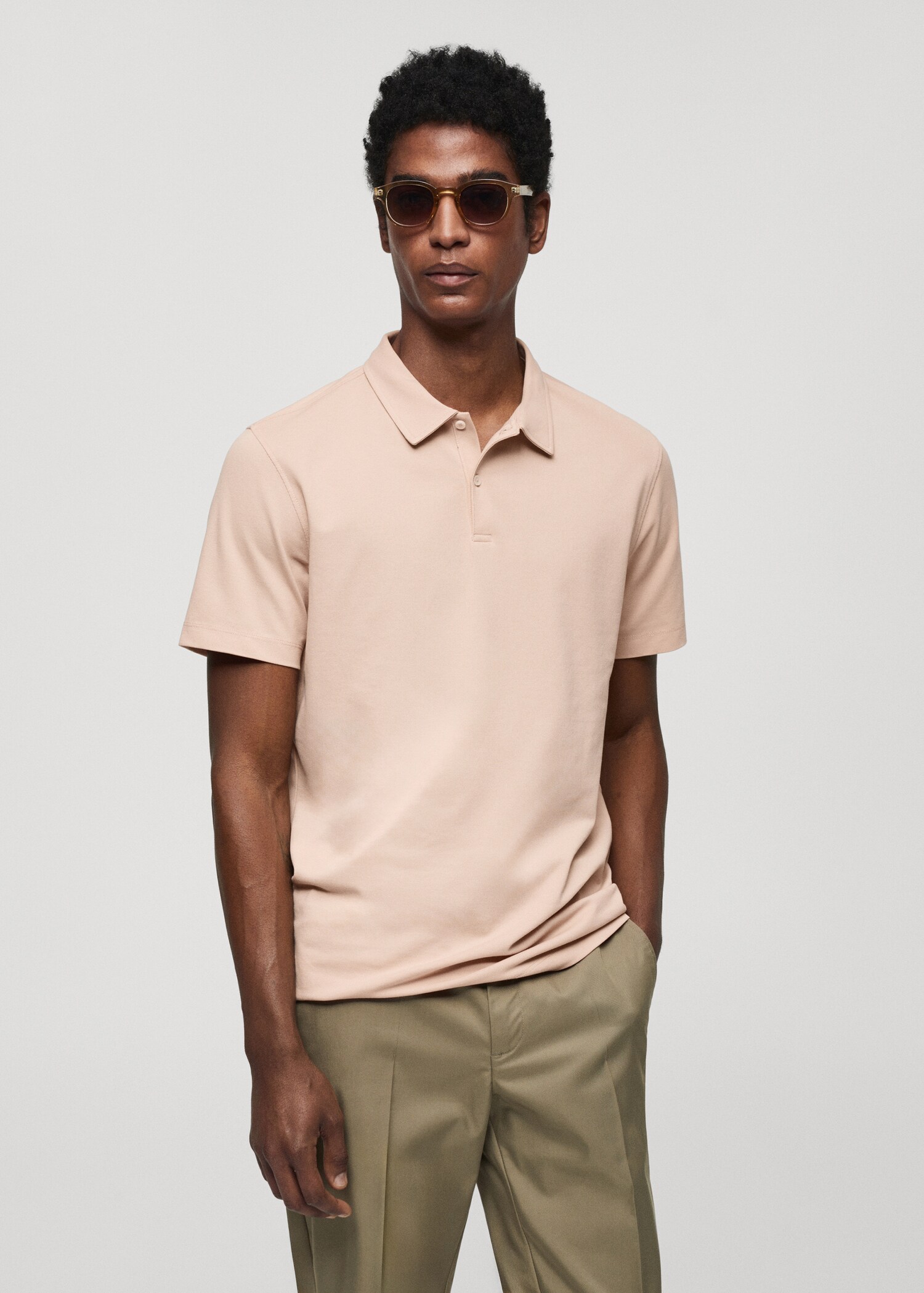 Polo slim fit algodón textura - Plano medio