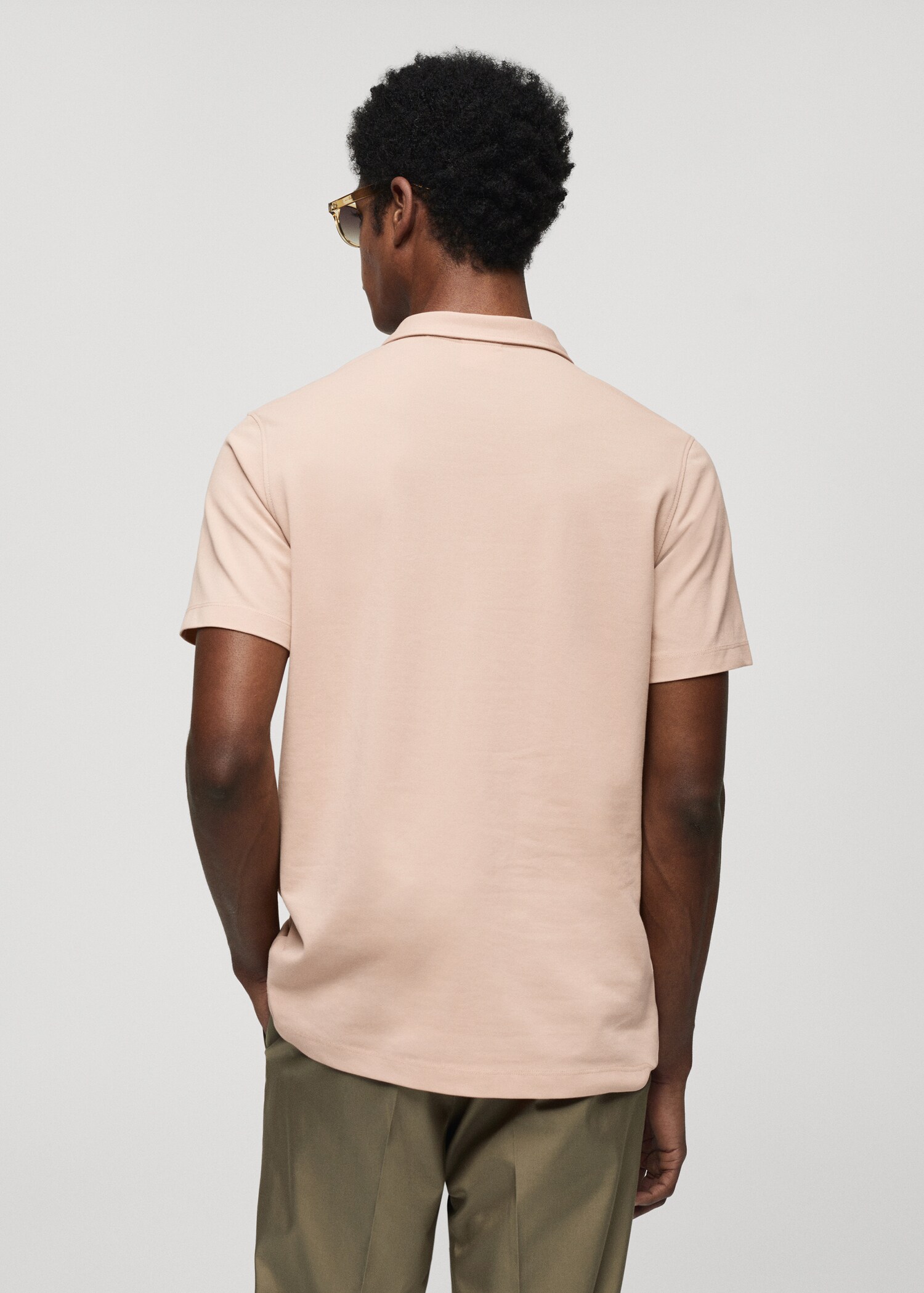 Polo slim fit algodón textura - Reverso del artículo