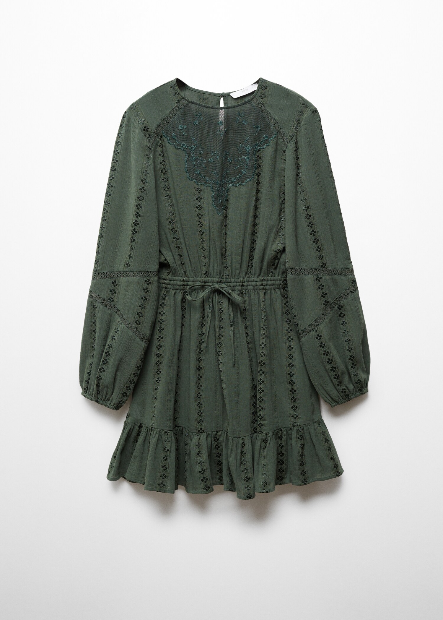Robe brodée manches bouffantes - Article sans modèle
