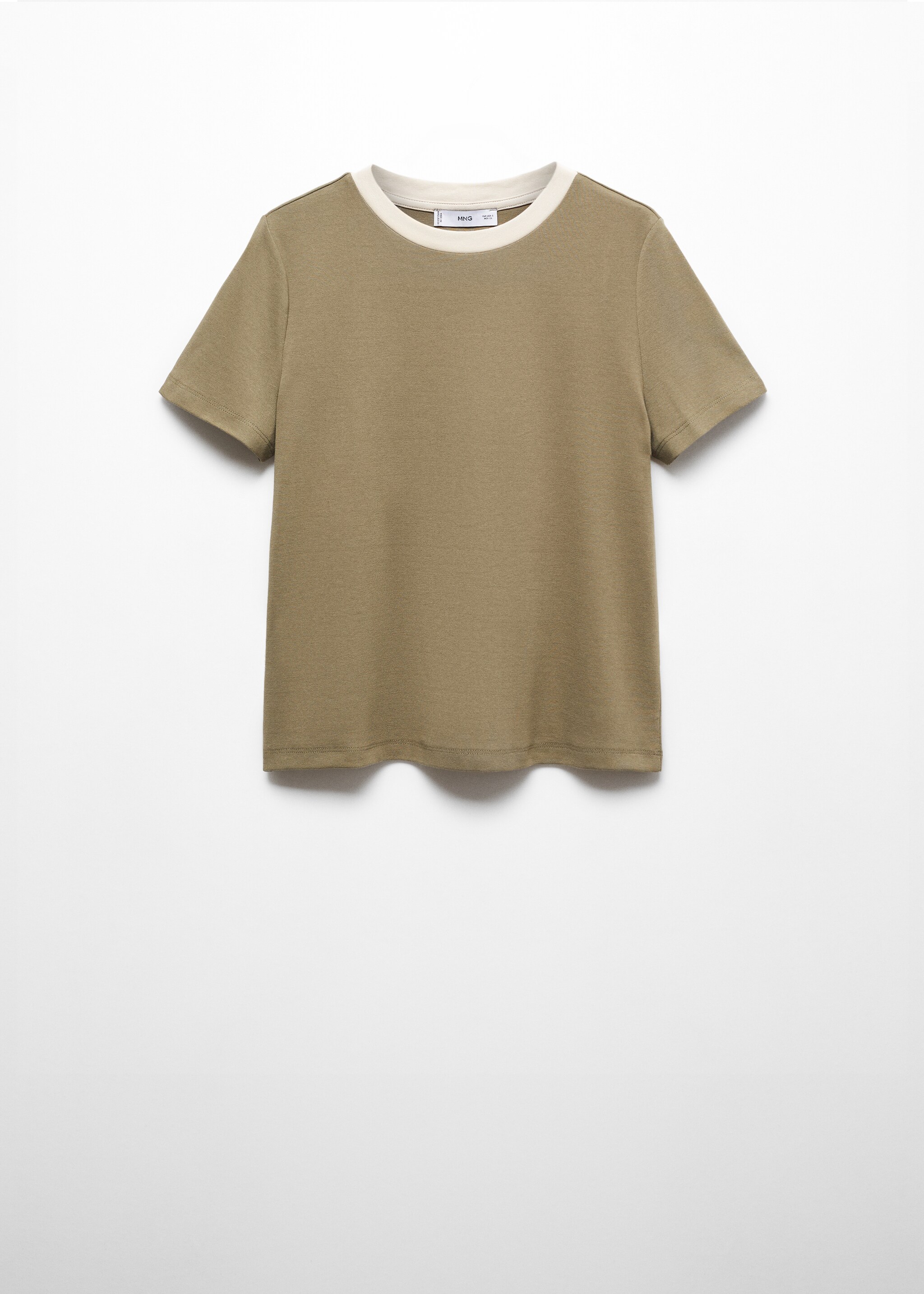 Kontrast yakalı pamuklu tişört  - Modelsiz ürün