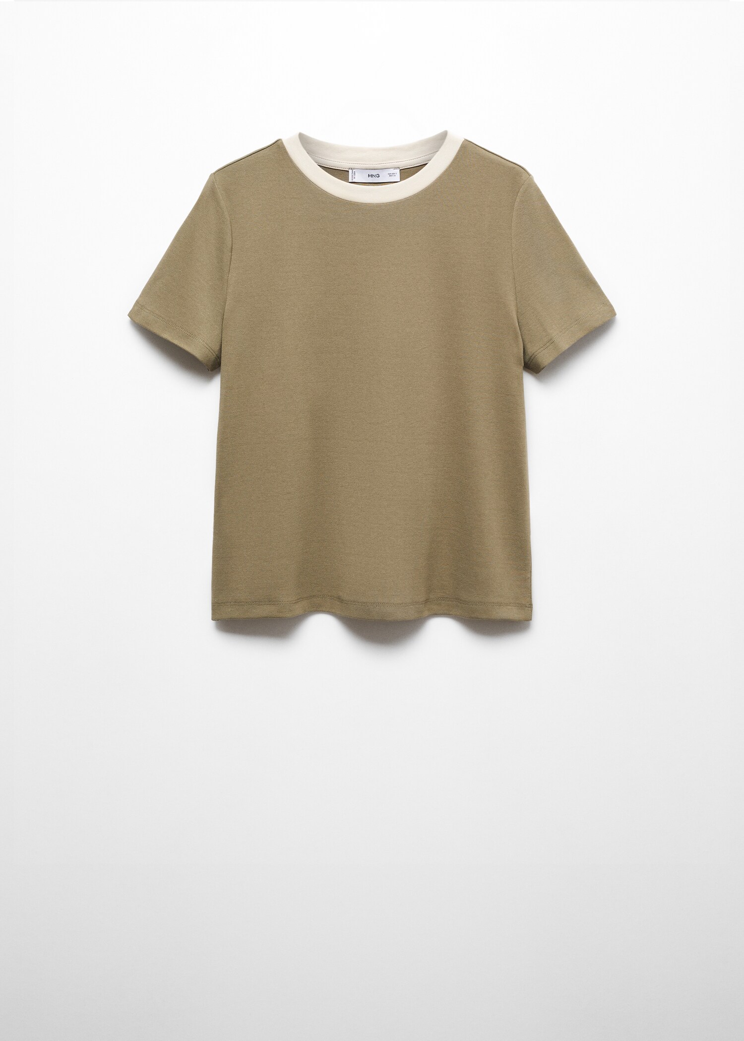 Contrasting collar cotton t-shirt - Article without model