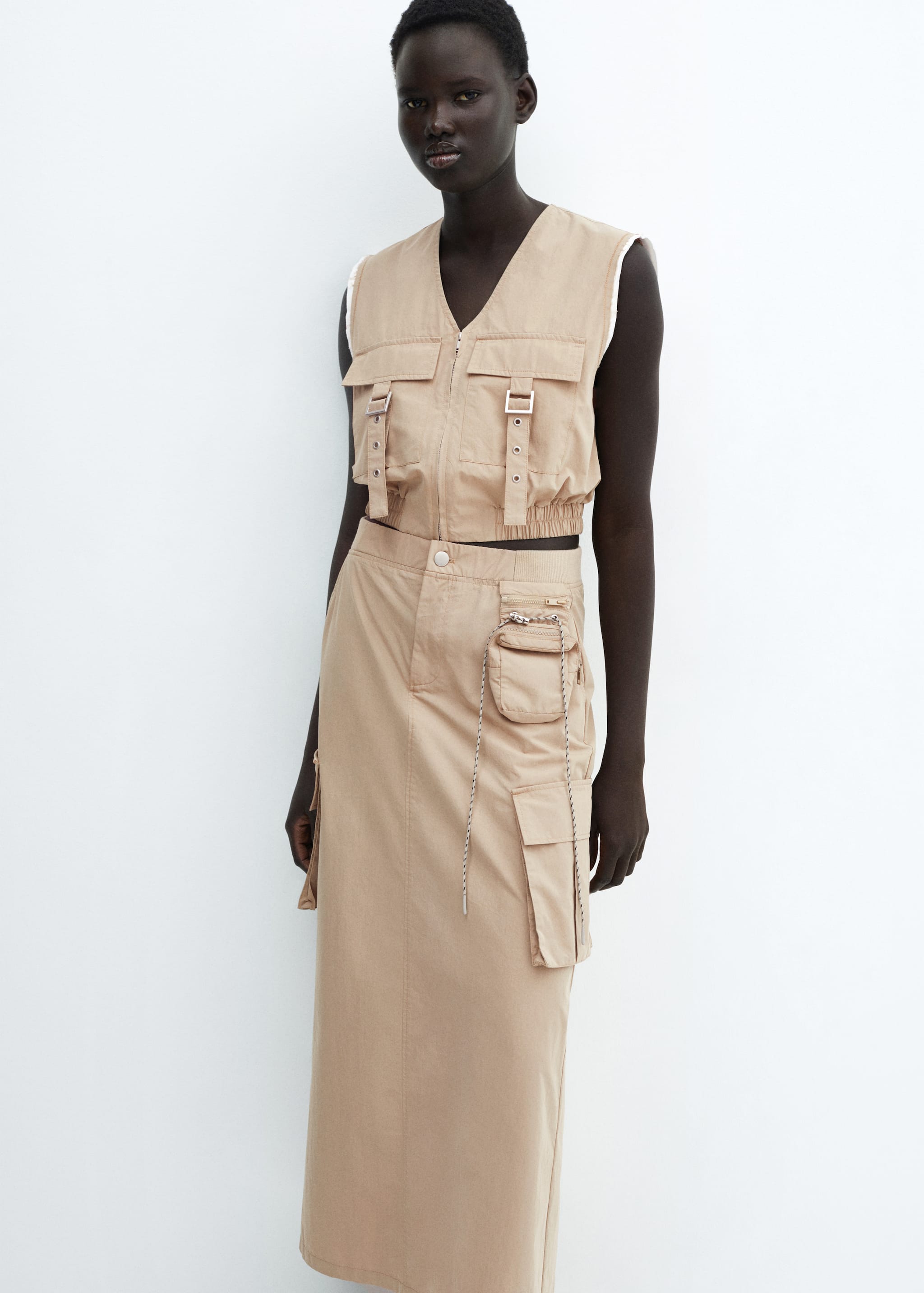 Long cargo skirt with pocket - Details of the article 1