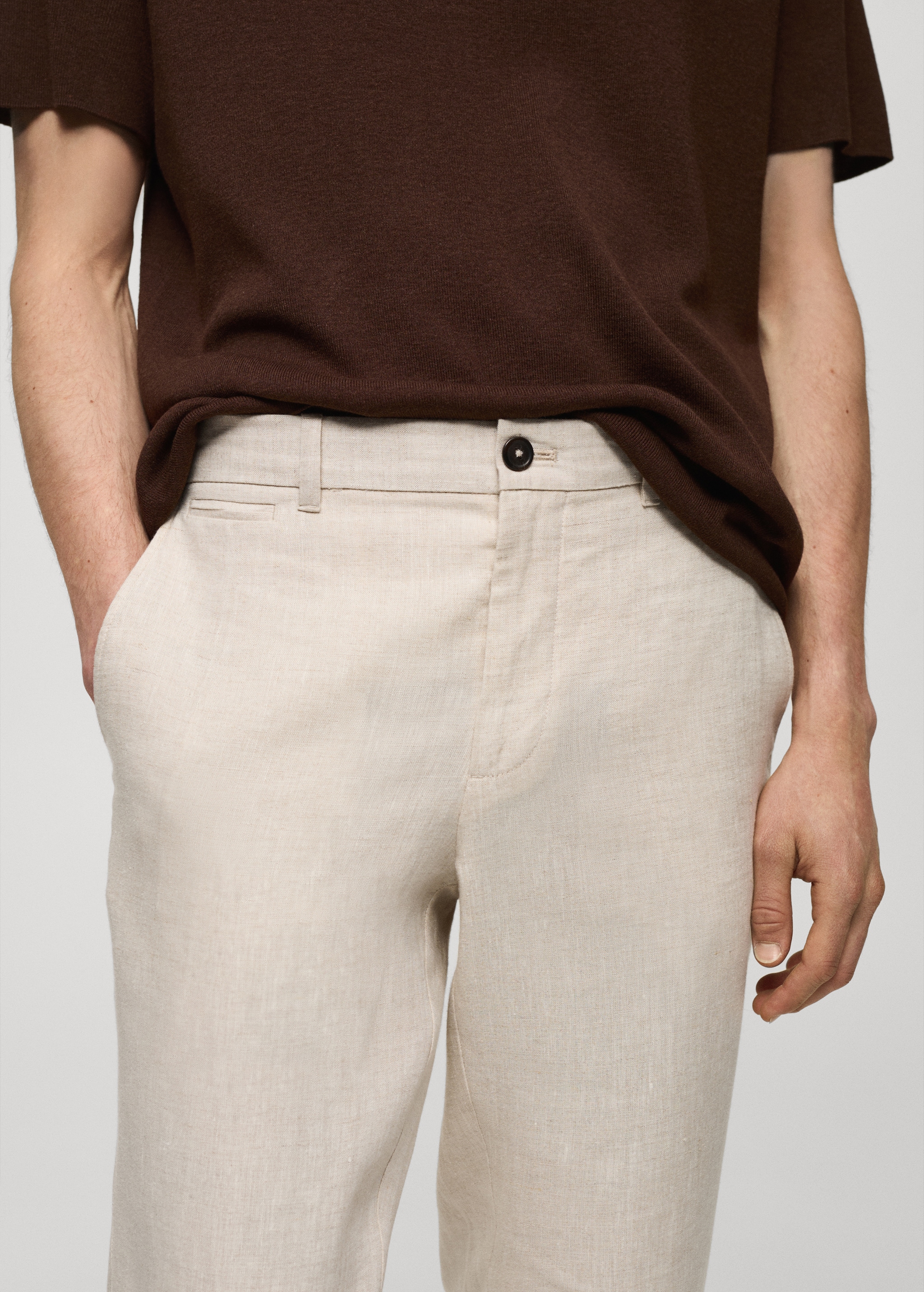 Pantalón 100% lino slim fit - Detalle del artículo 1