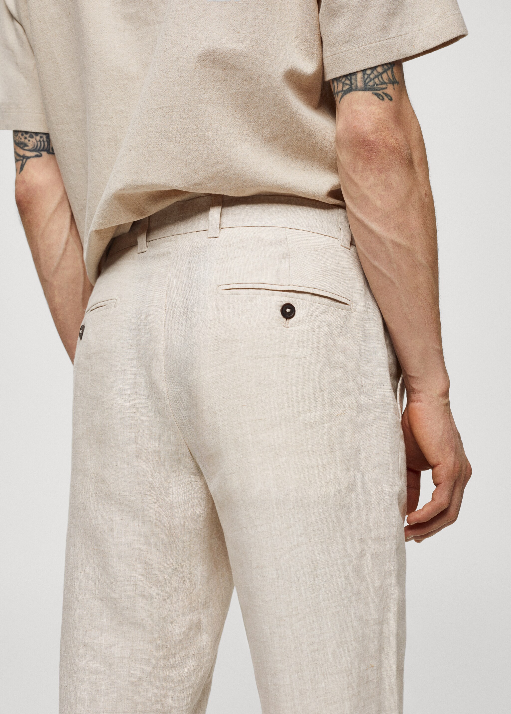 Pantalón 100% lino slim fit - Detalle del artículo 4