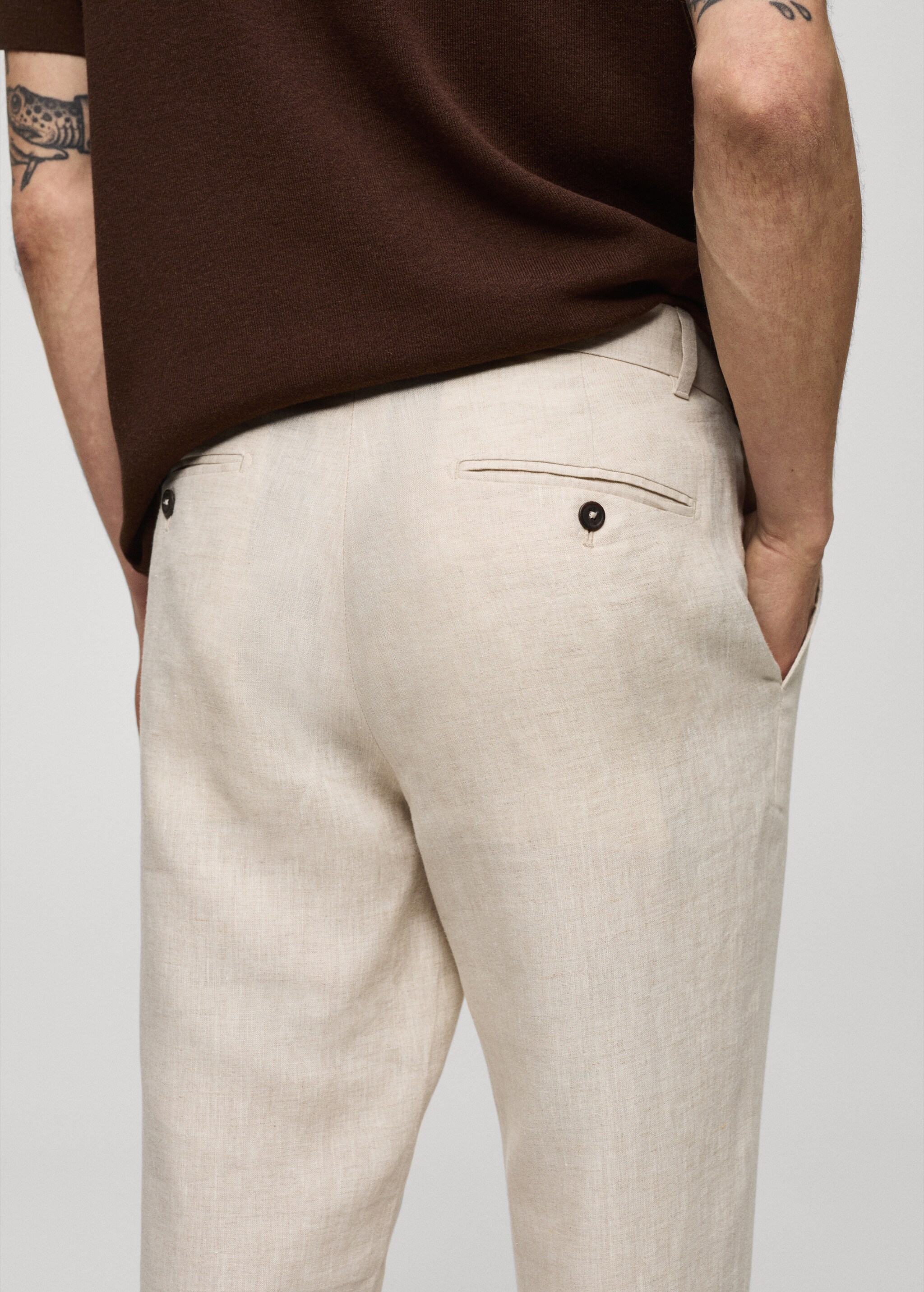Pantalón 100% lino slim fit - Detalle del artículo 6