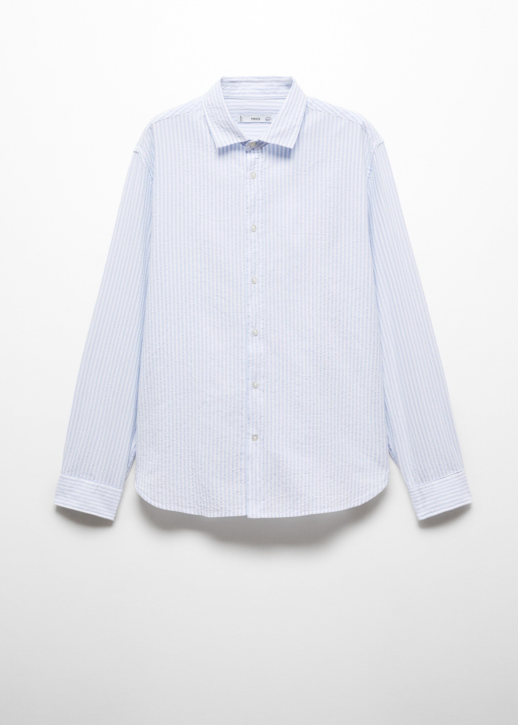 Classic fit seersucker cotton shirt - Article without model