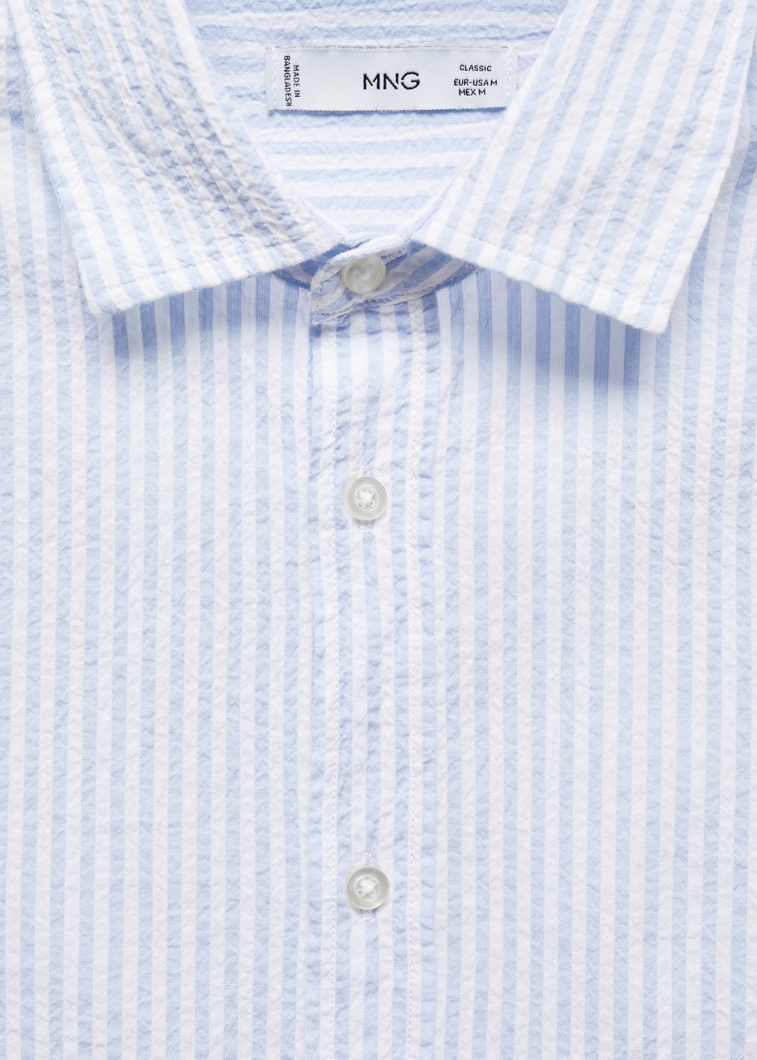 Classic-fit seersucker cotton shirt - Details of the article 8