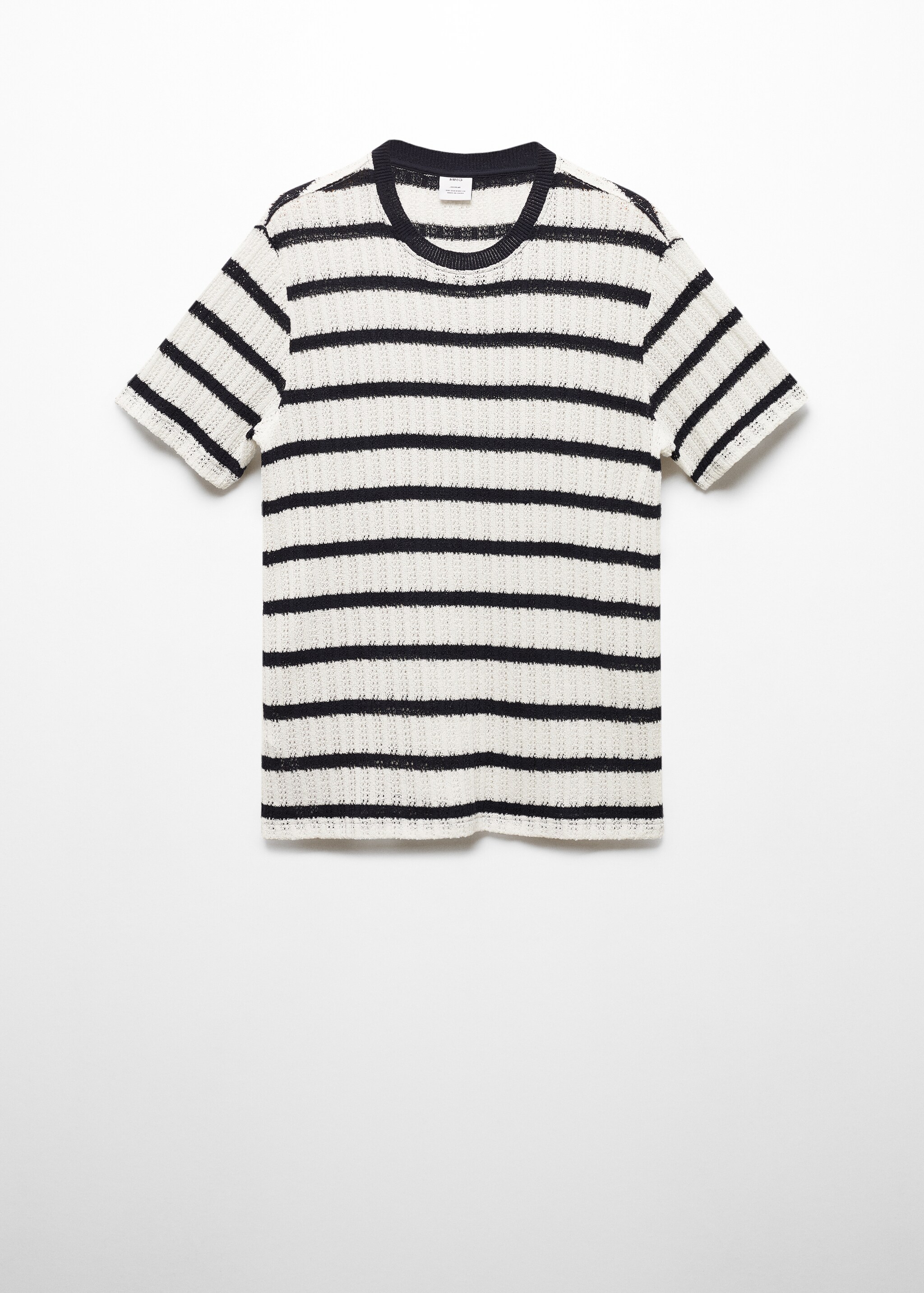 Regular fit openwork striped t-shirt - Article without model