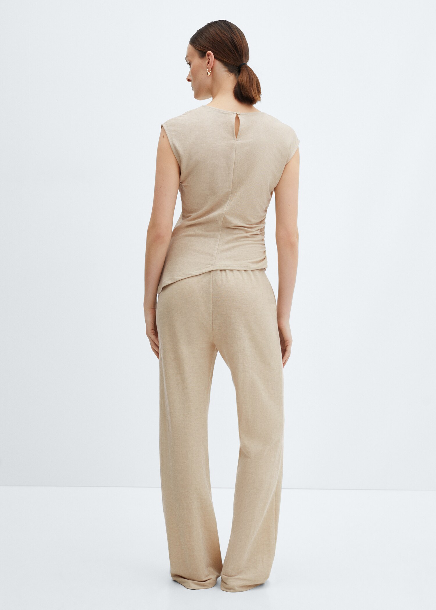 Wideleg trousers with elastic waist - Reverse of the article