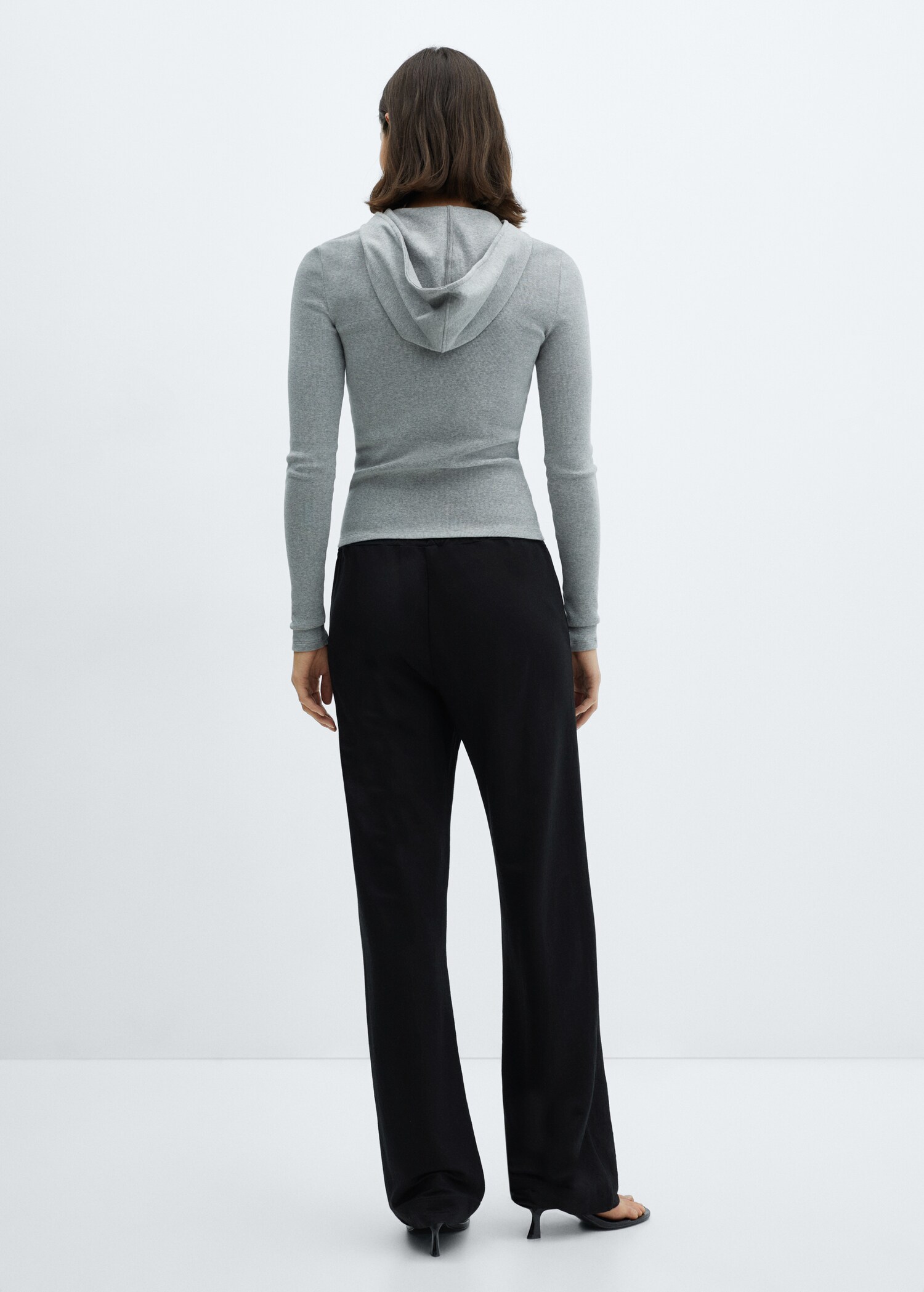 Wideleg trousers with elastic waist - Reverse of the article