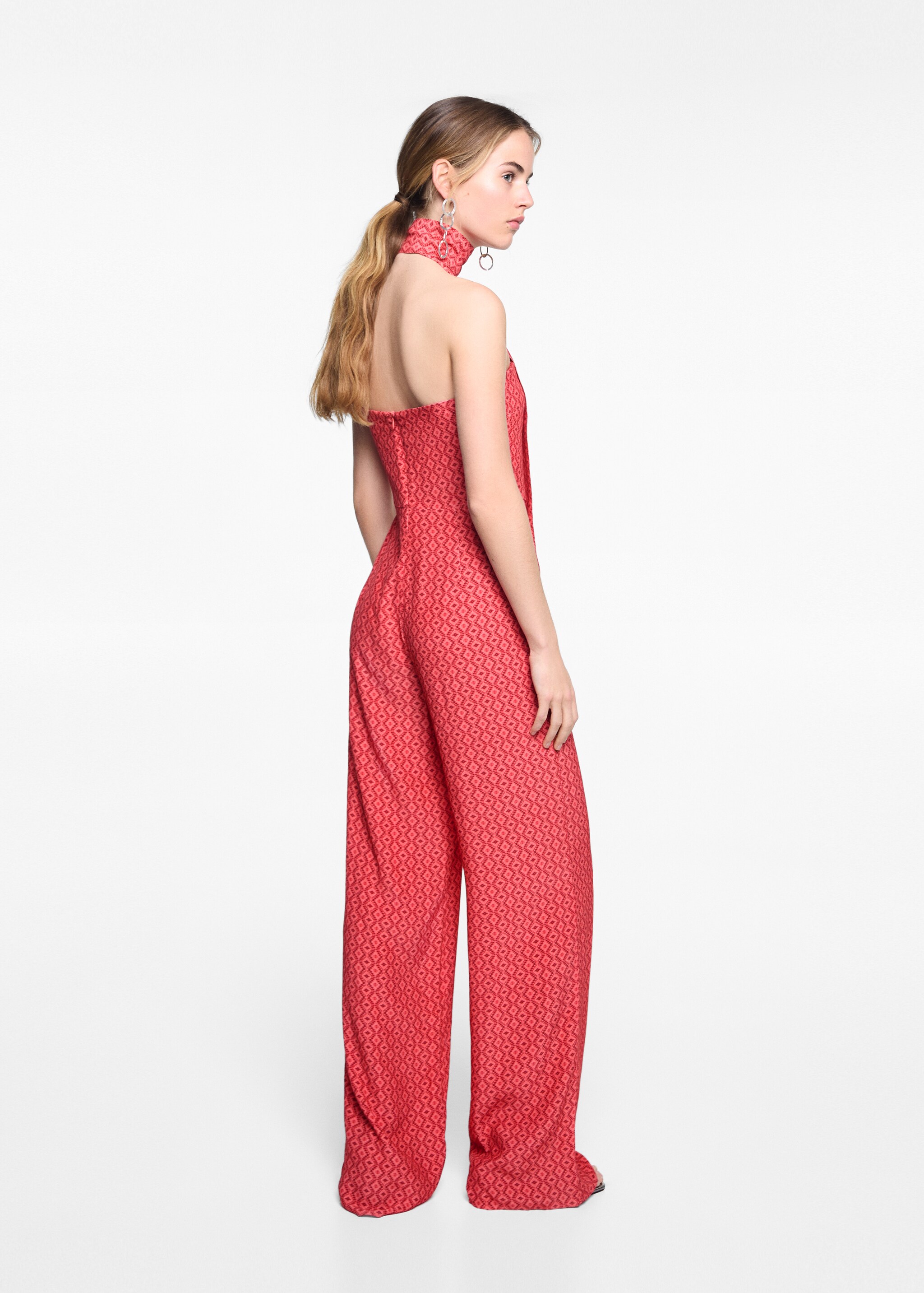 Printed strapless jumpsuit - Reverse of the article