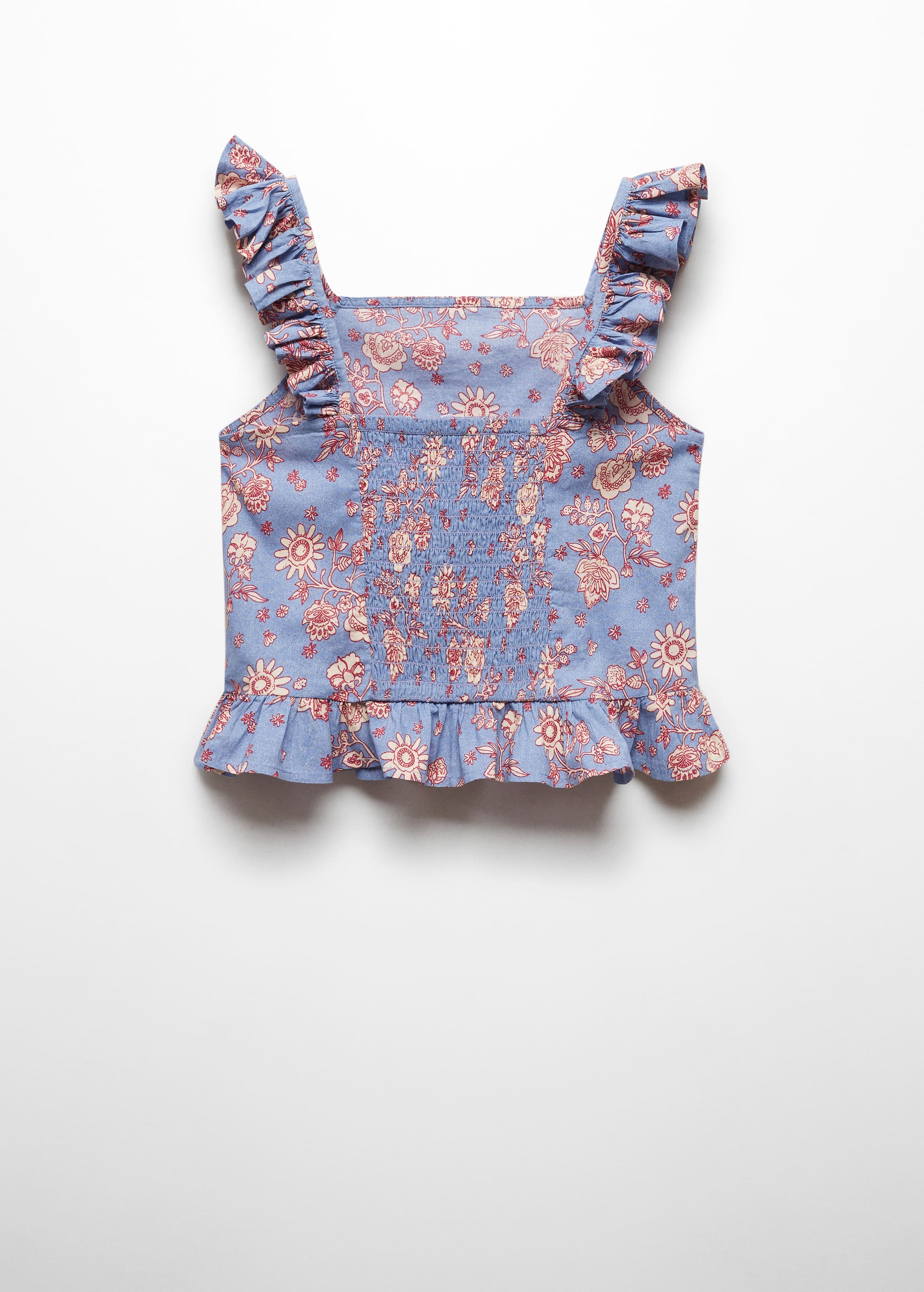 Ruffled floral top - Reverse of the article
