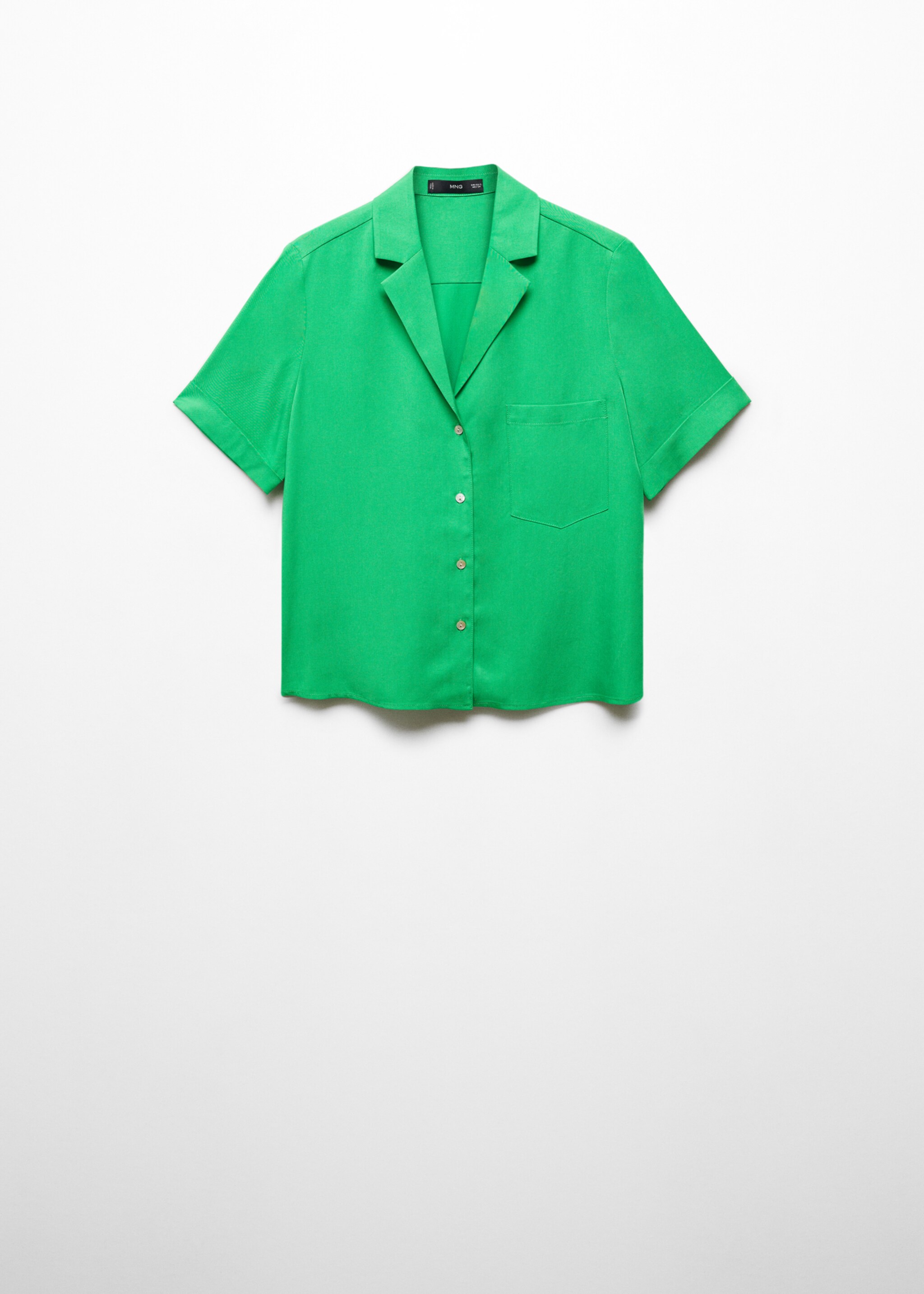 100% lyocell shirt - Article without model, Green. Ref: 67037120-00.