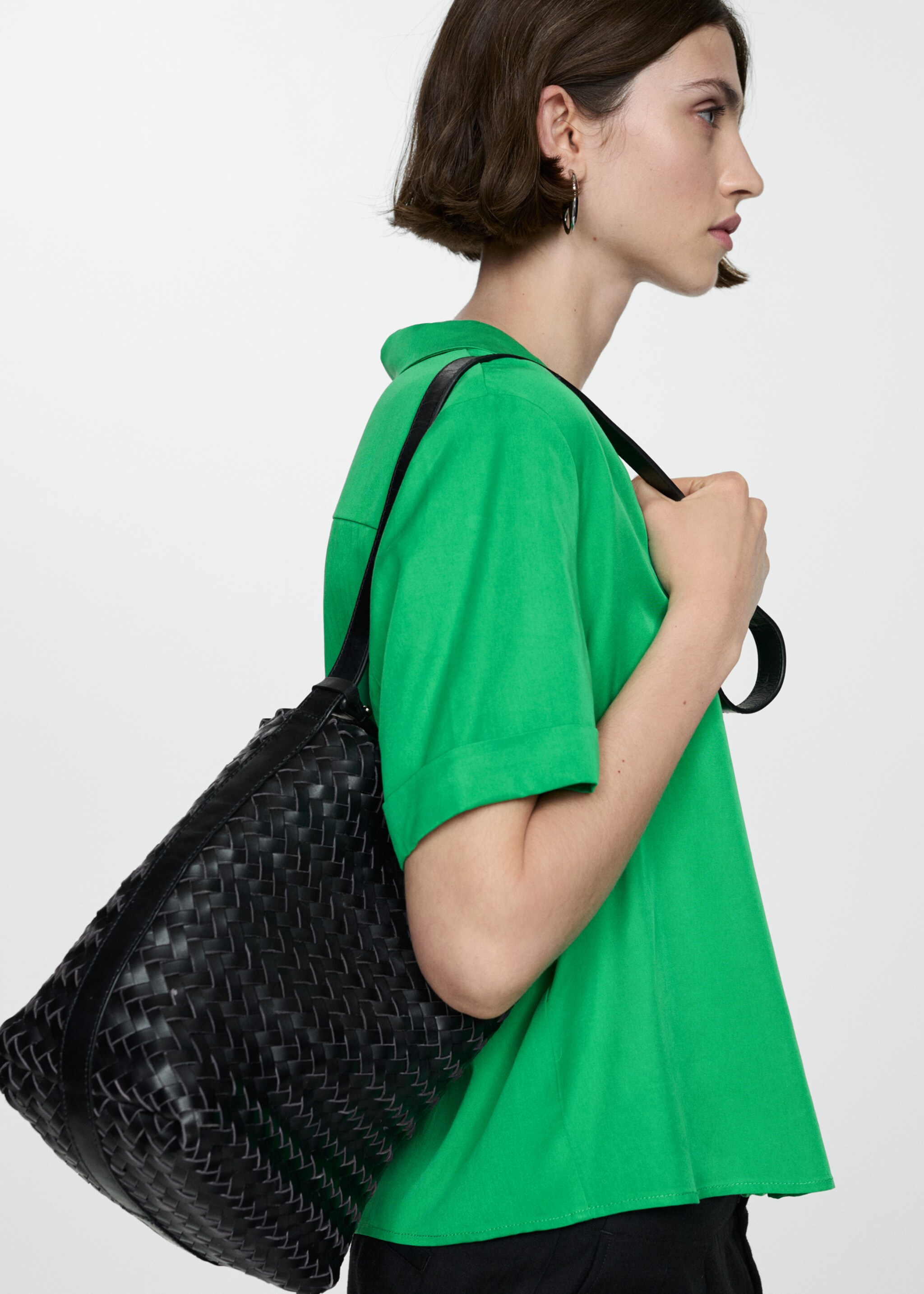 100% lyocell shirt - Details of the article 2, Green. Ref: 67037120-00.