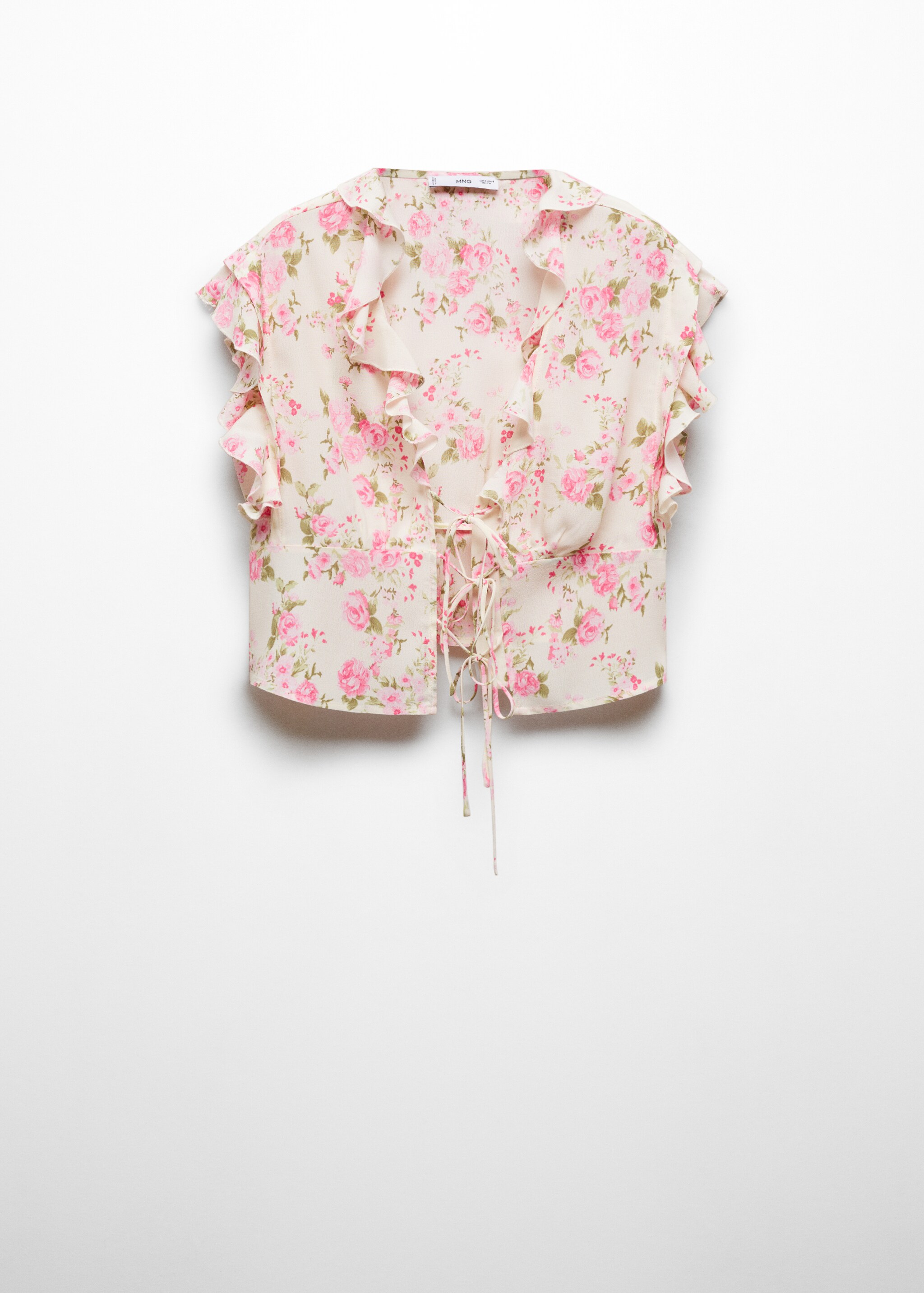 Bluză florală închisă cu șnur - Articol fără model