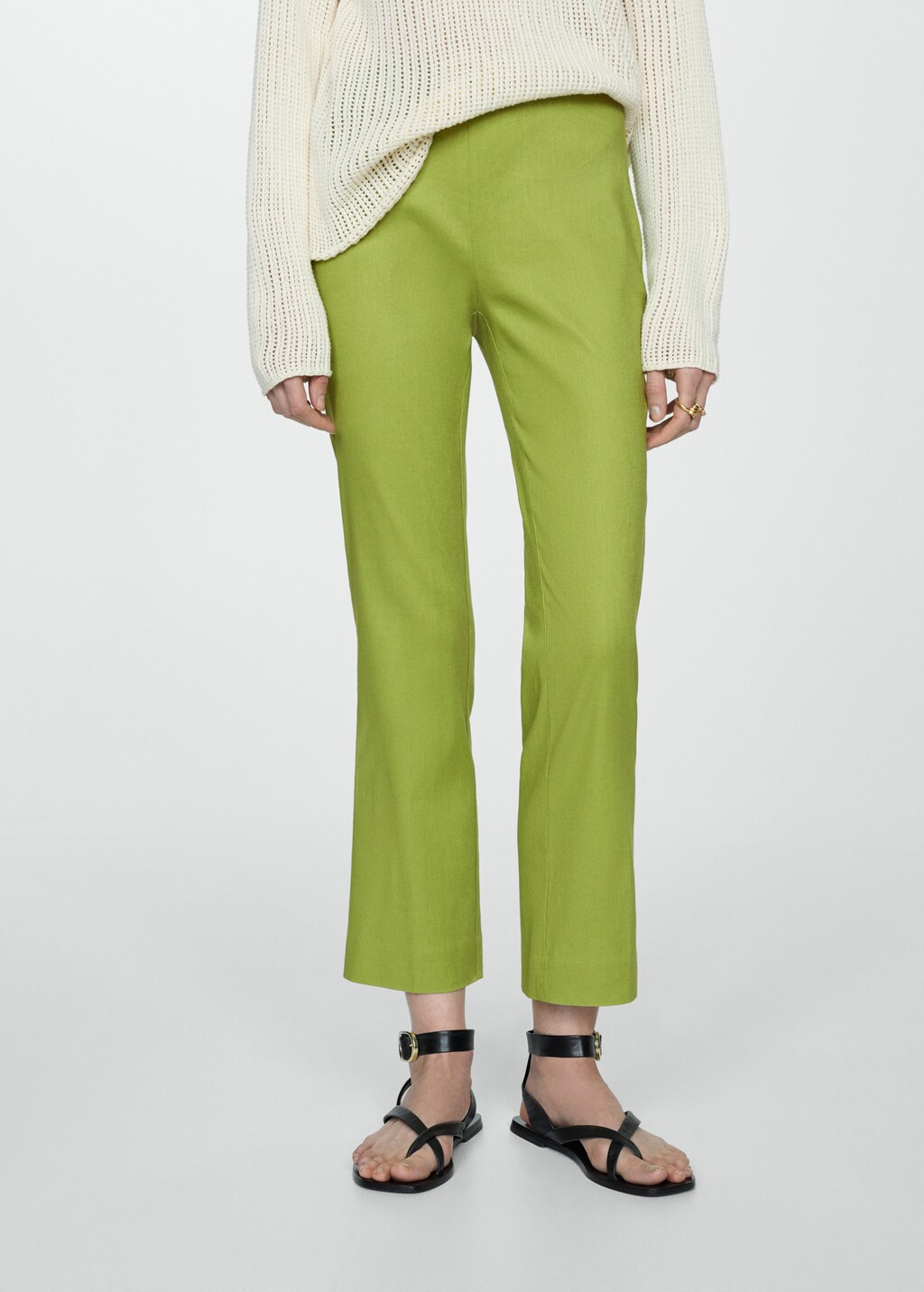 Linen flared trousers Women MANGO Canada