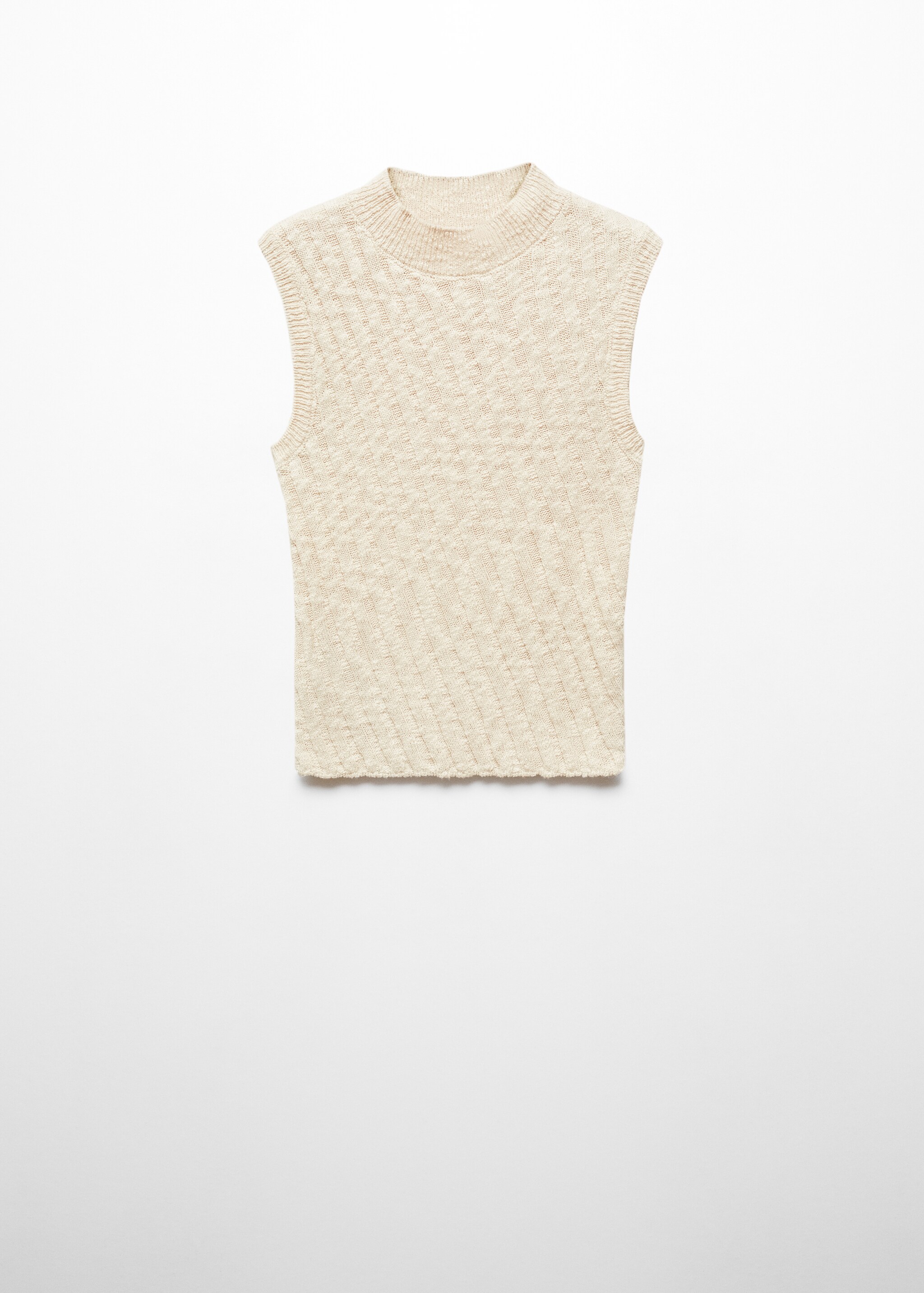 Ribbed knitted top with perkins collar - Article without model
