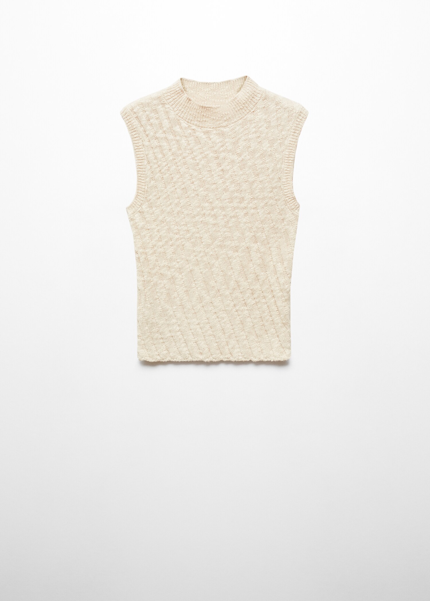 Ribbed knitted top with perkins collar - Woman | MANGO USA 