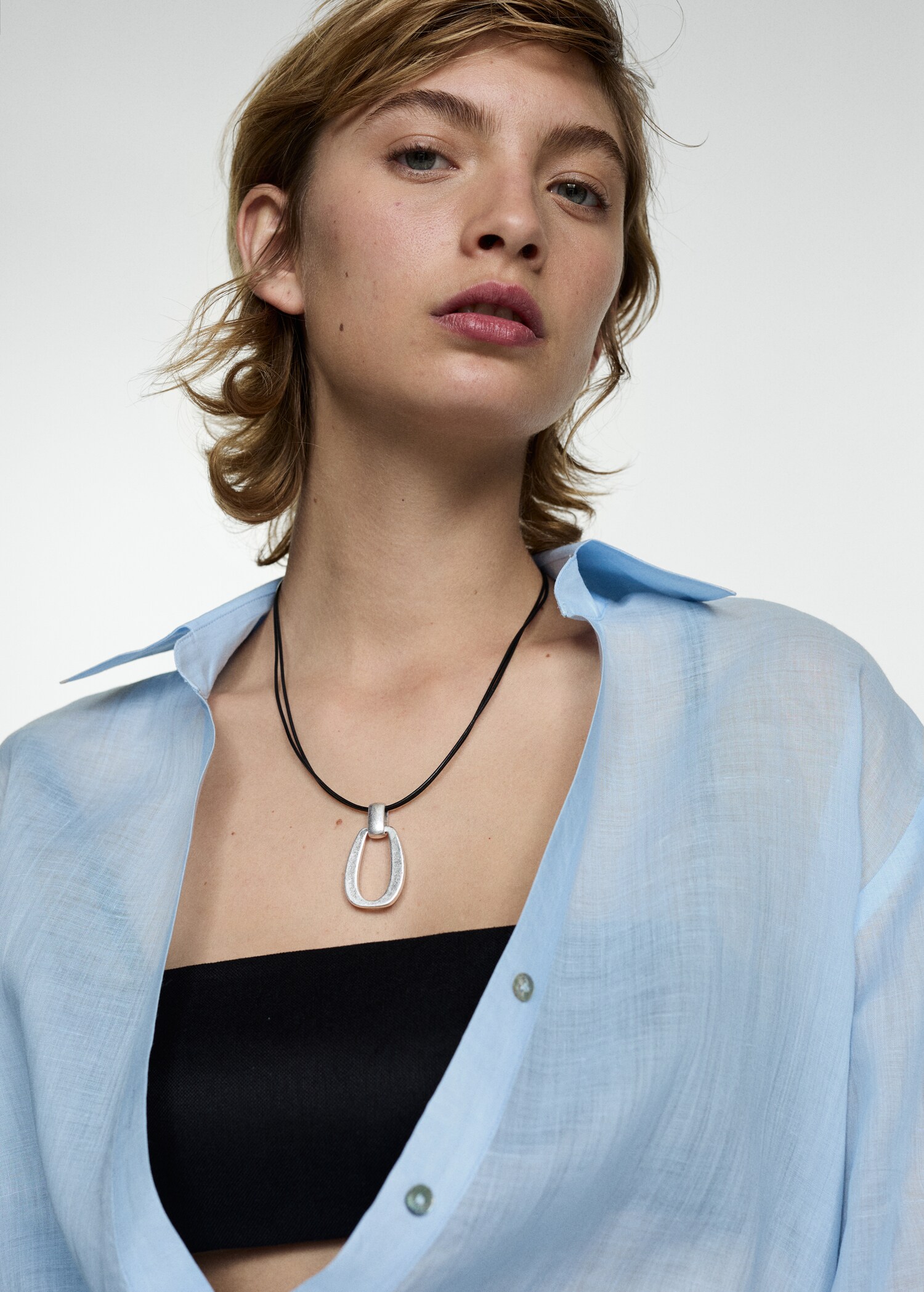100% ramie double-breasted shirt - Details of the article 1