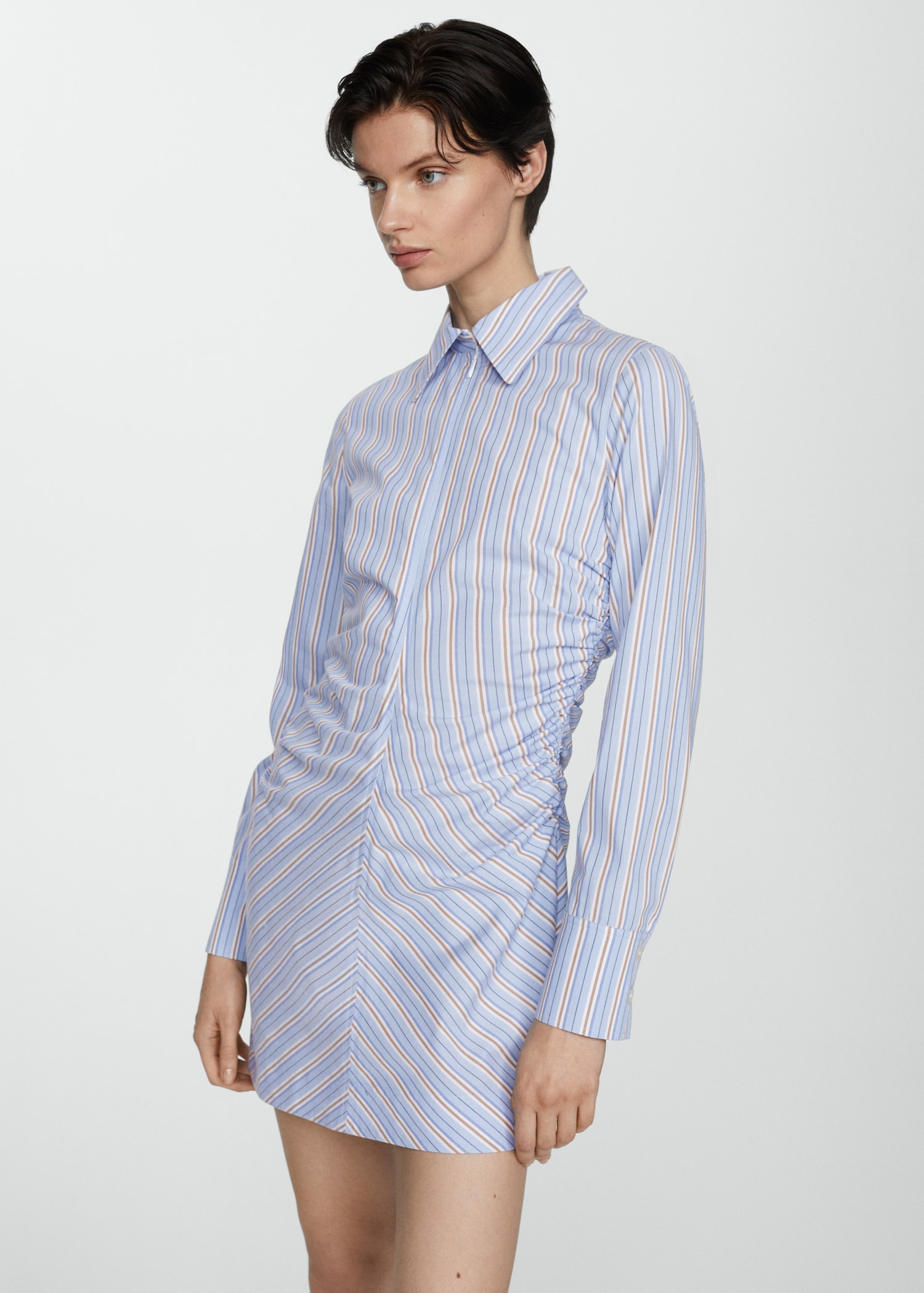 Striped shirt dress with zipper - Medium plane