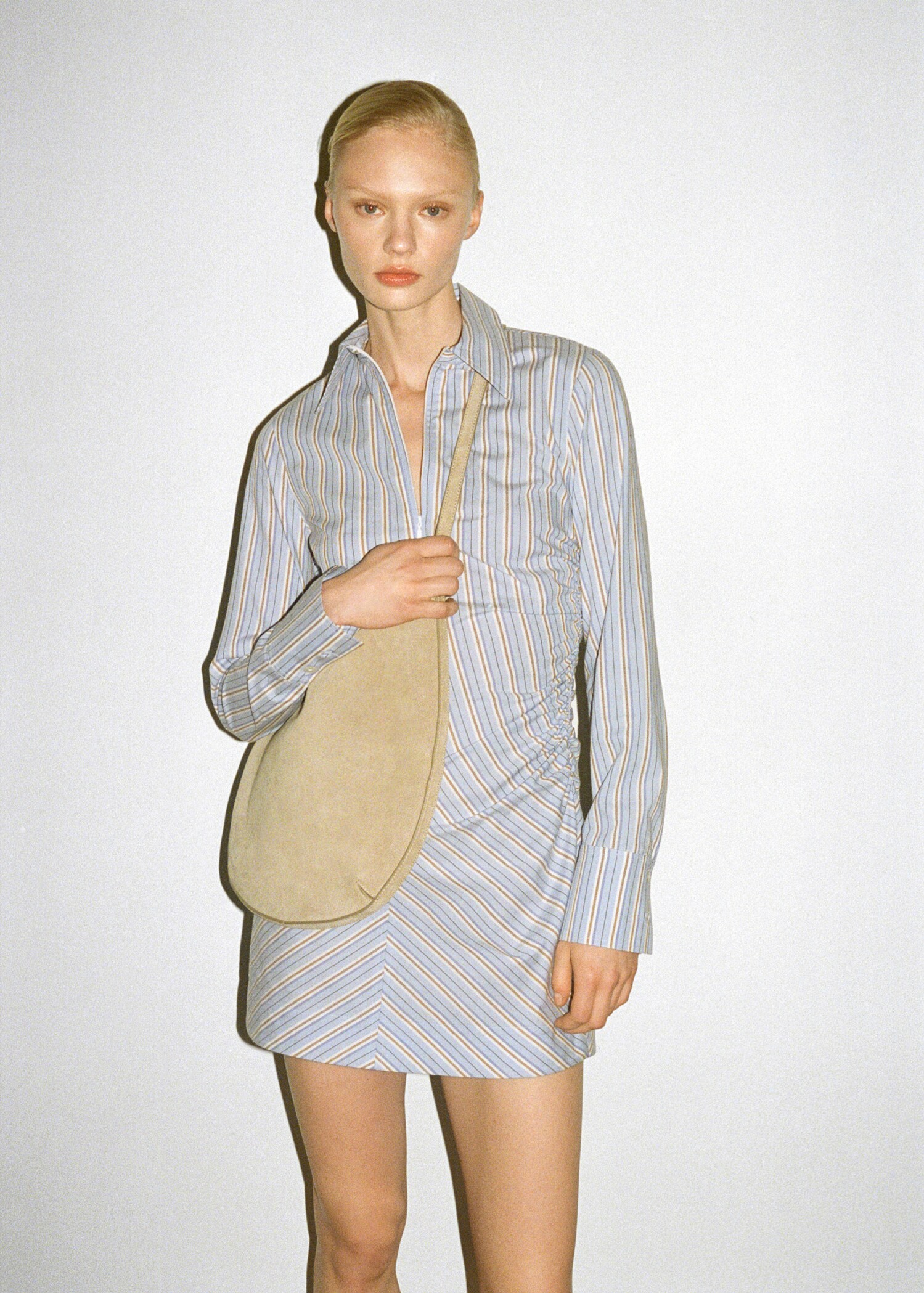 Striped shirt dress with zip - Details of the article 6