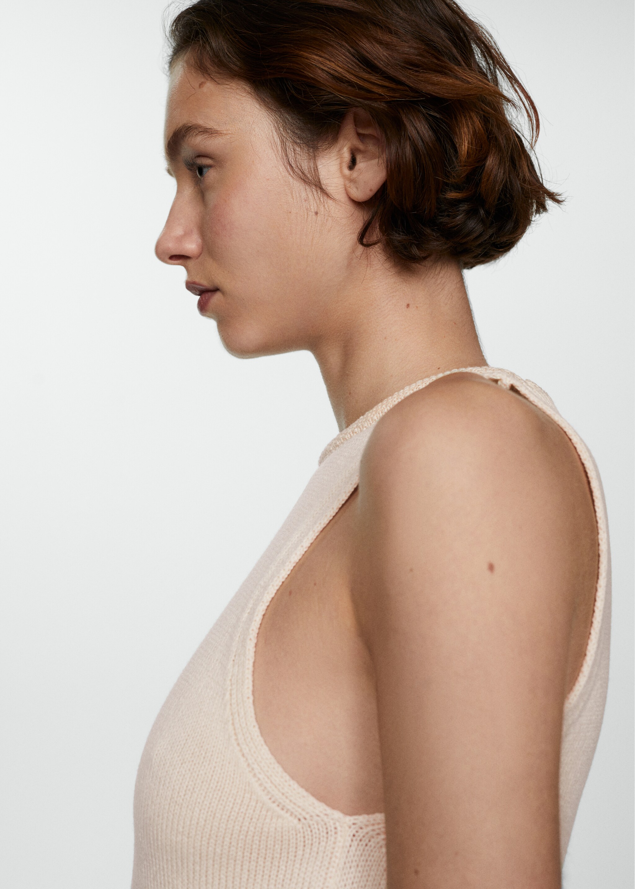 Cotton-linen knitted top - Details of the article 1