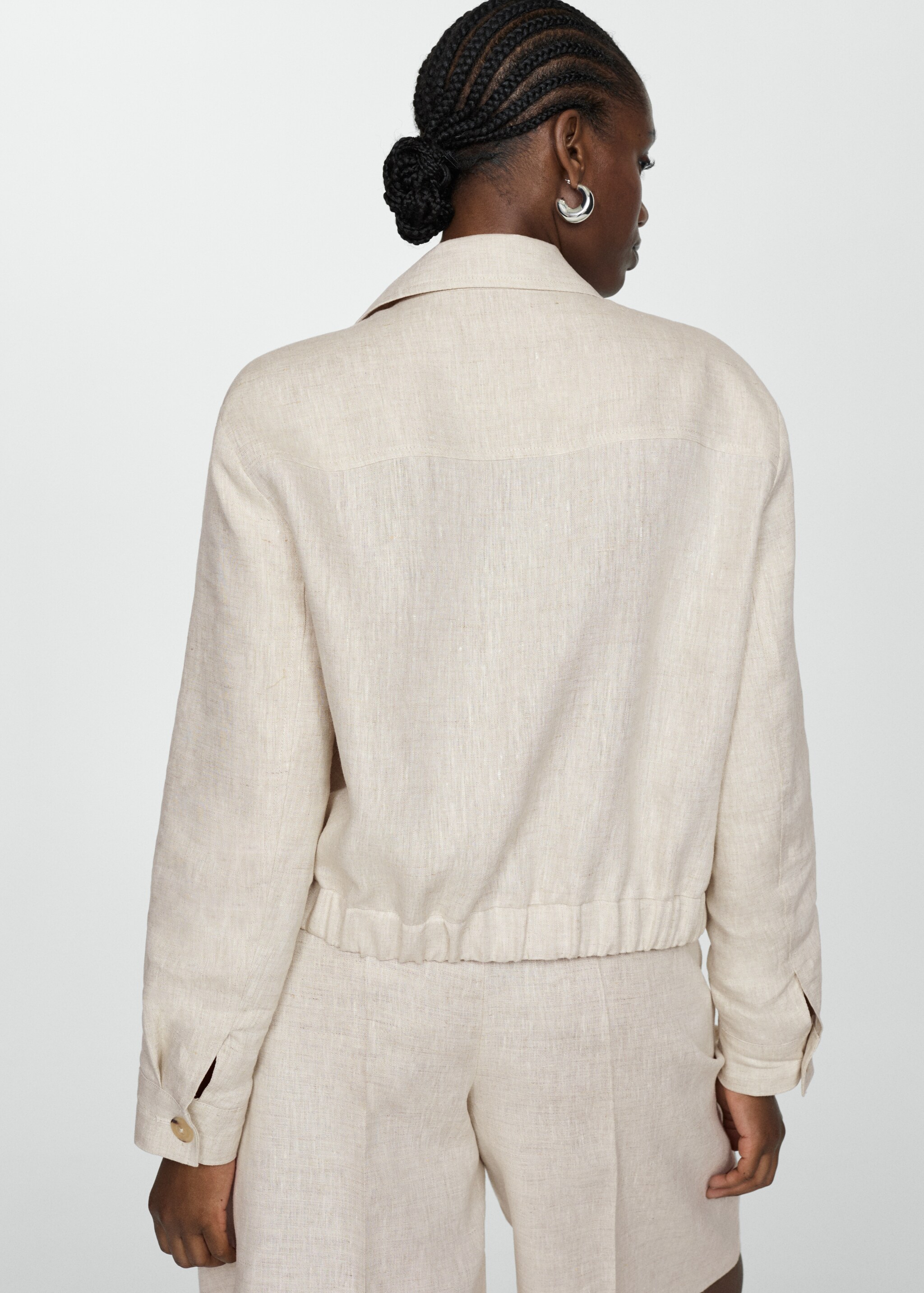 100% linen jacket with zip - Details of the article 4