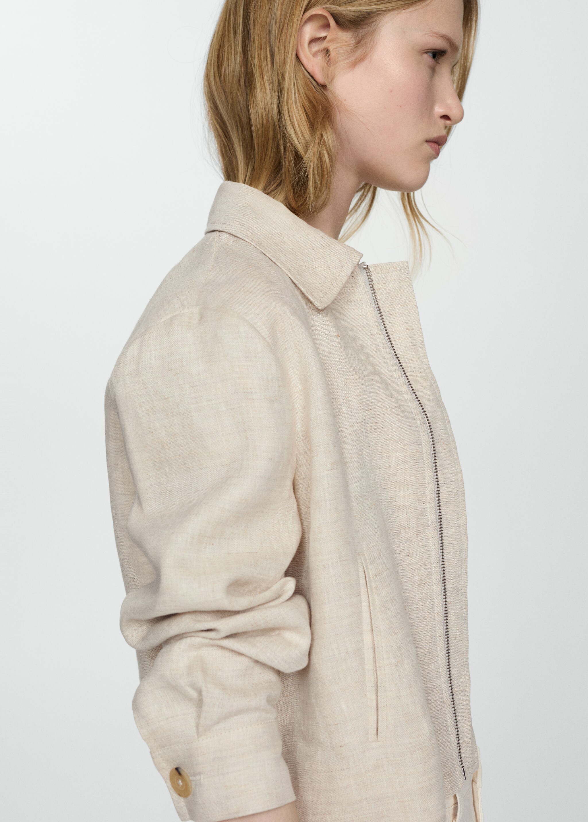 100% linen jacket with zip - Details of the article 6