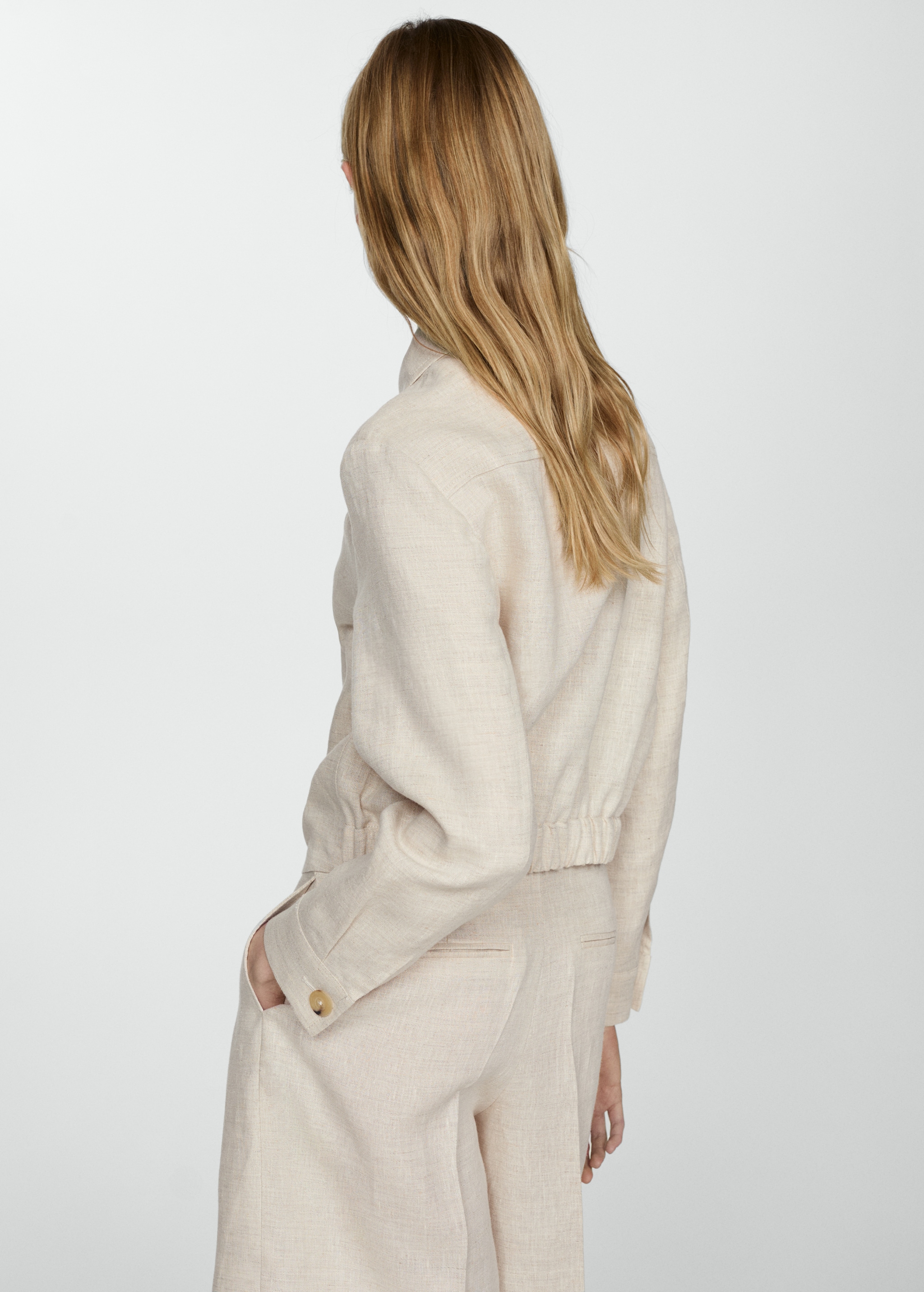 100% linen jacket with zip - Reverse of the article
