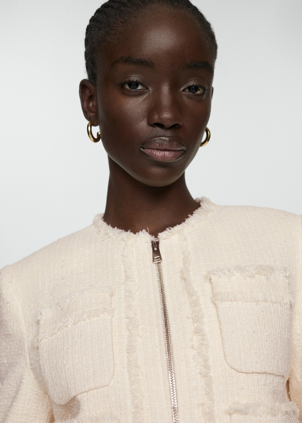 Tweed jacket with zip - Women | MANGO Niger Tweed jacket with zip - Women | MANGO Niger