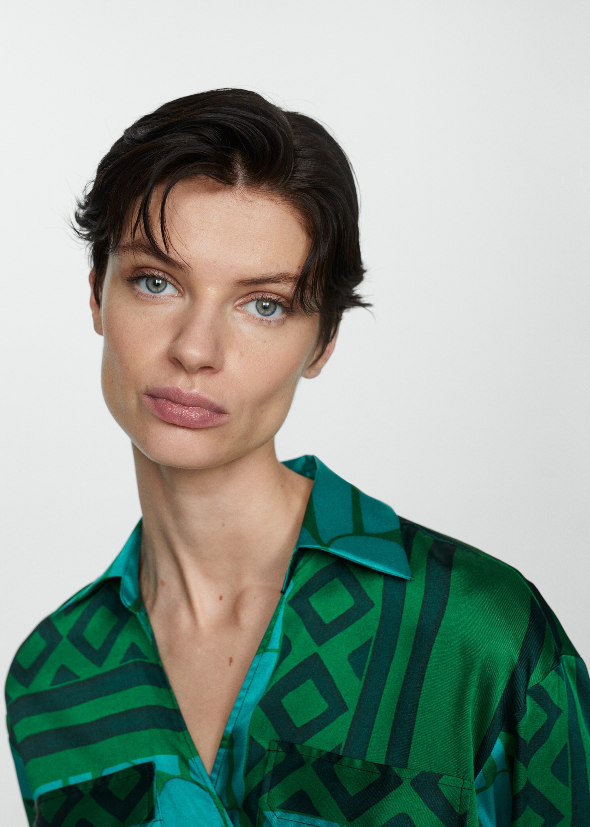 Printed bow dress - Details of the article 1, Blue. Ref: 67037149-00.