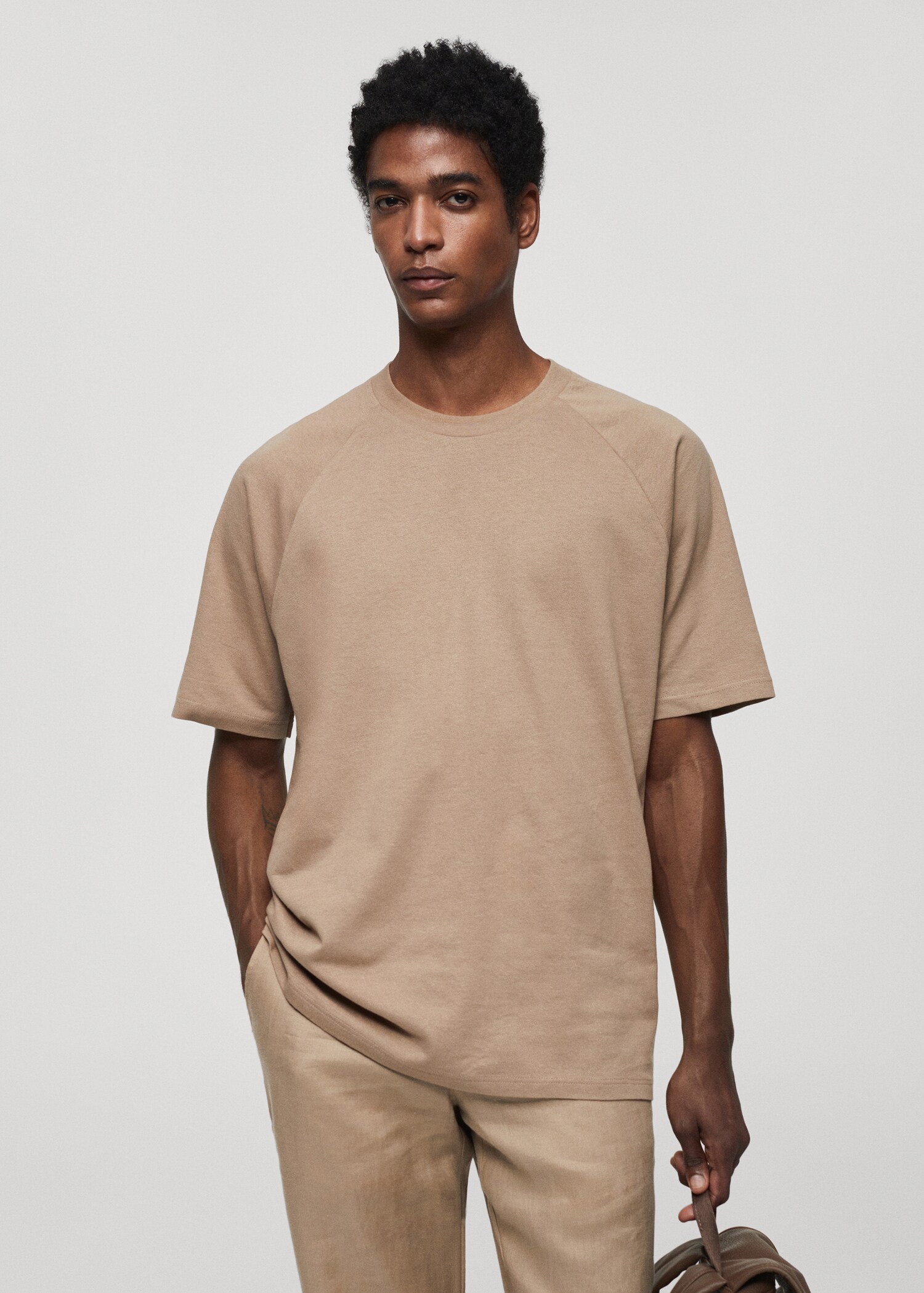 Relaxed fit cotton t-shirt - Medium plane