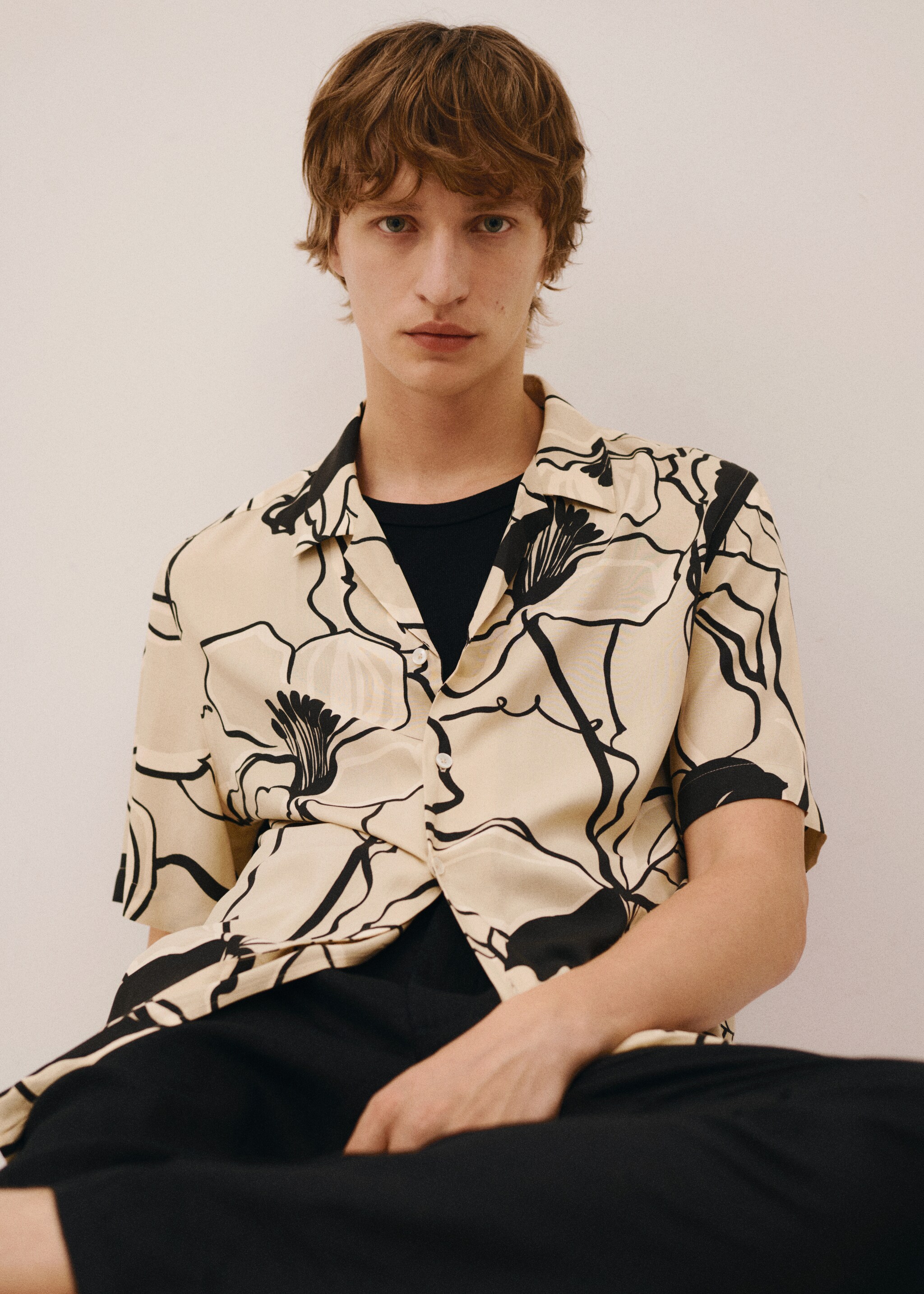 Printed fluid regular-fit shirt - Details of the article 3
