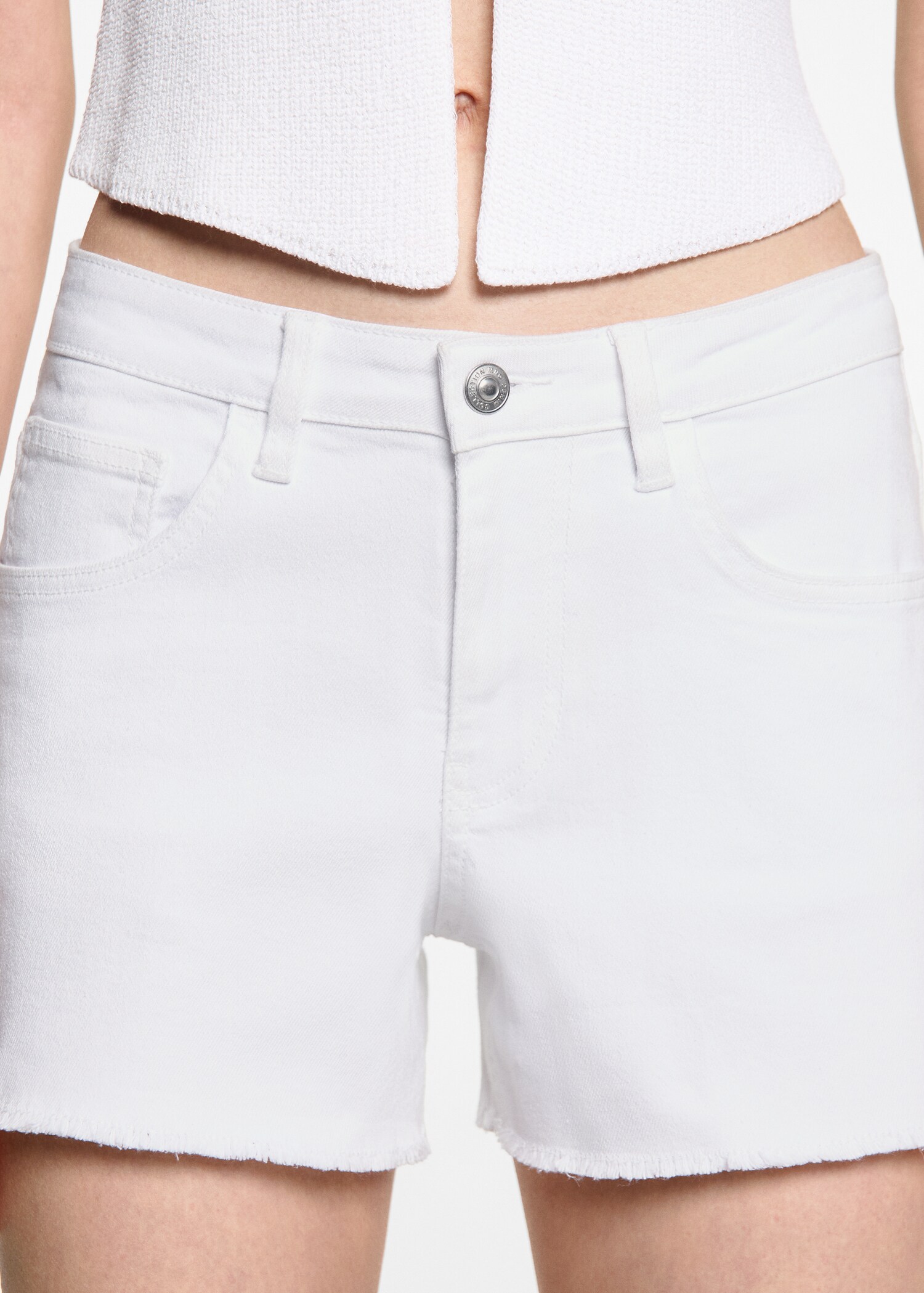 Medium-waist denim shorts - Details of the article 6