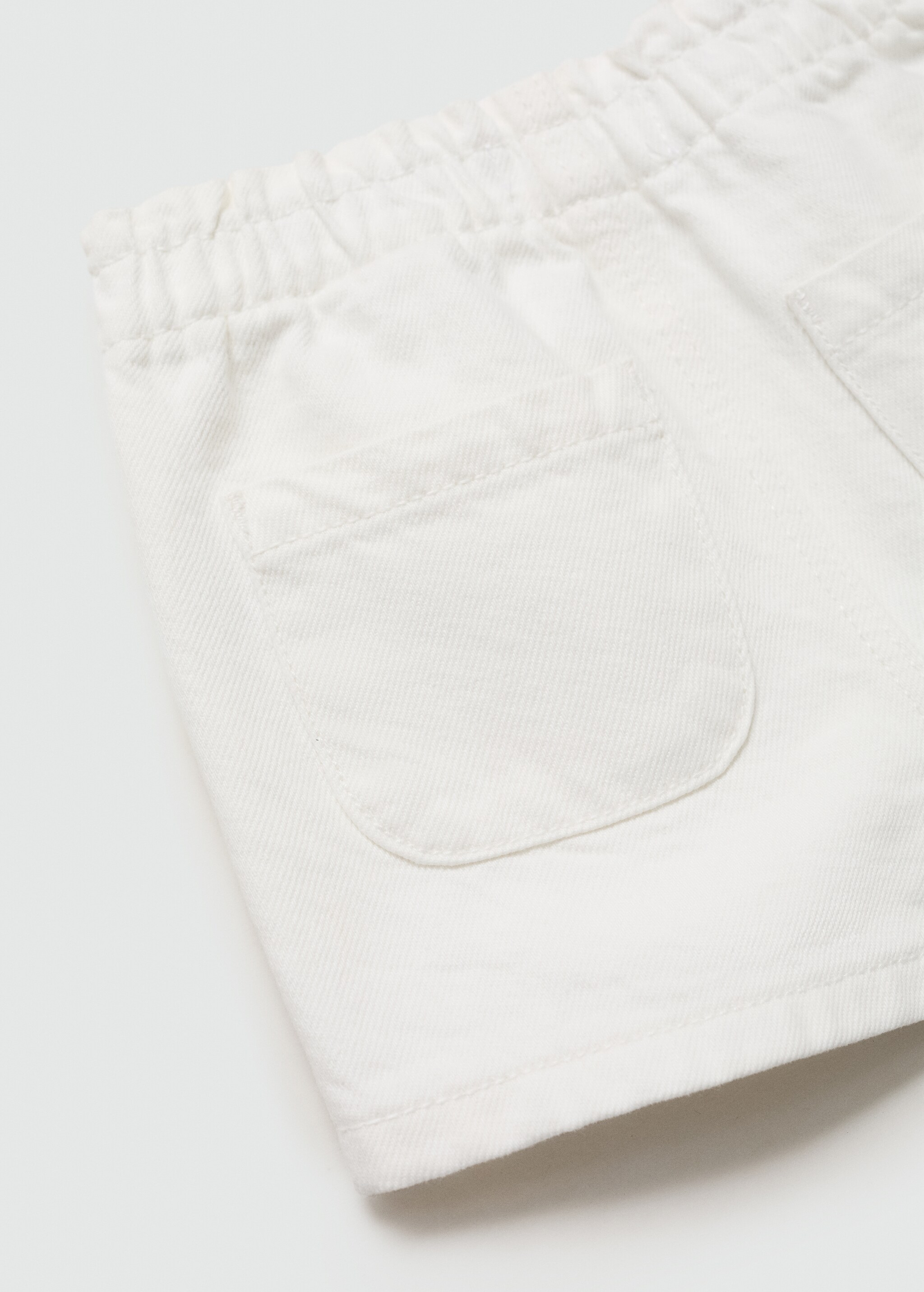 Elastic waist denim shorts - Details of the article 0