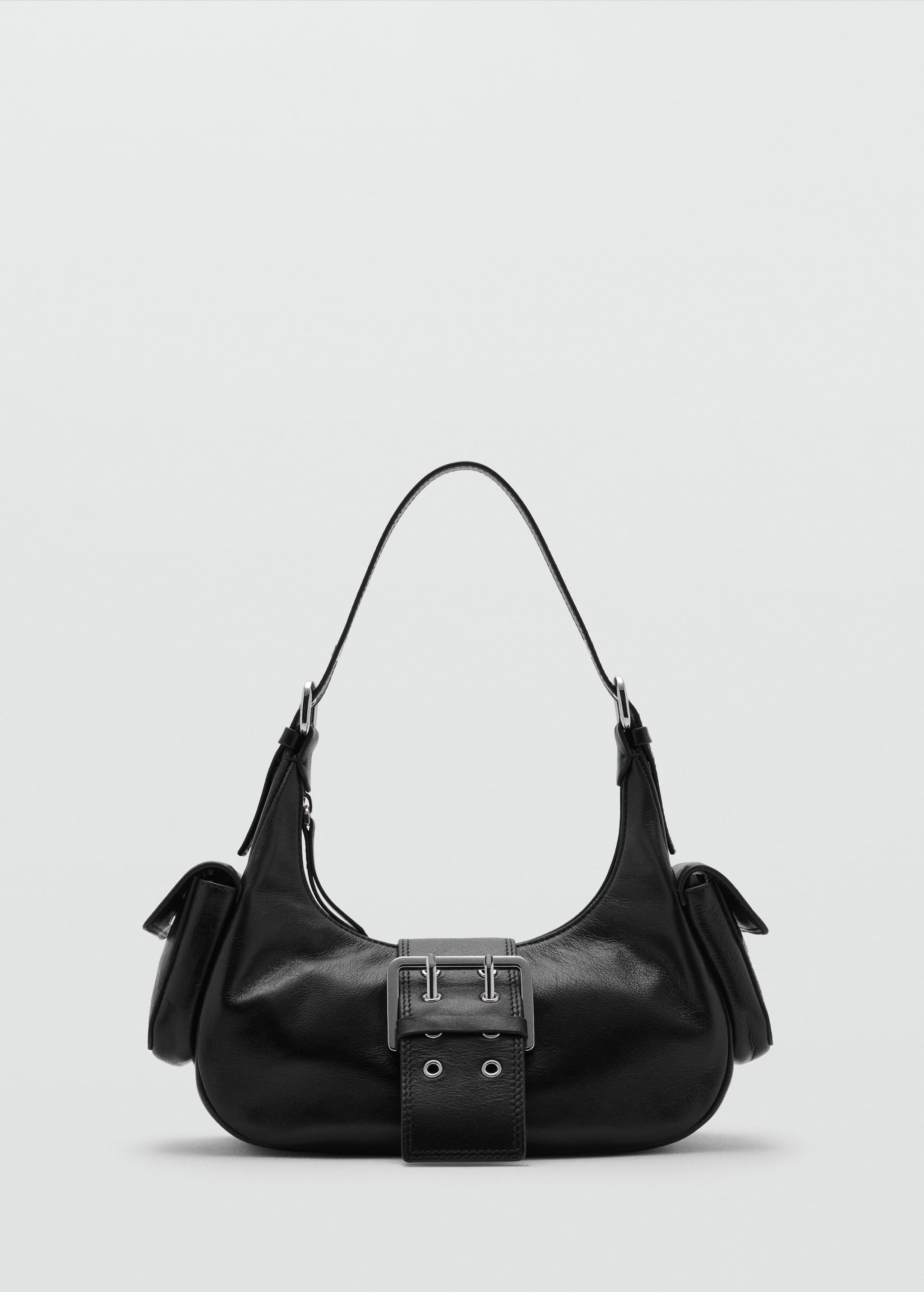 Leather shoulder bag with cargo pockets - Article without model