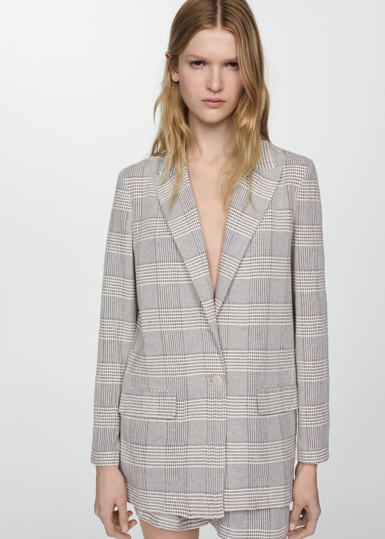 Blazer imprimé carreaux Femme MANGO France (La Réunion)