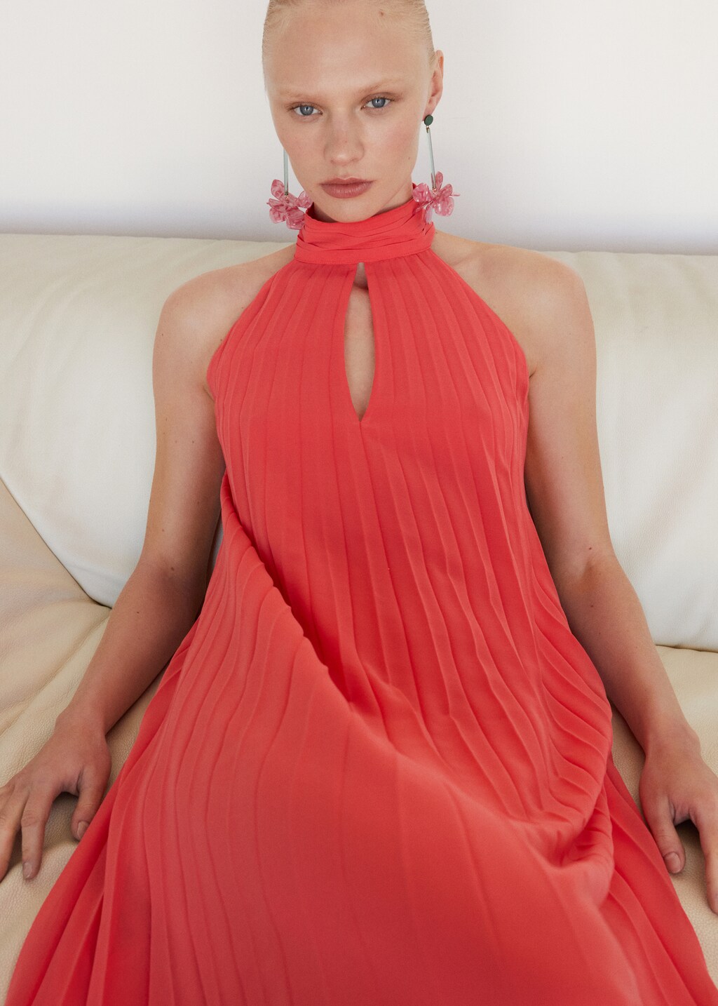 Mango coral dress hotsell