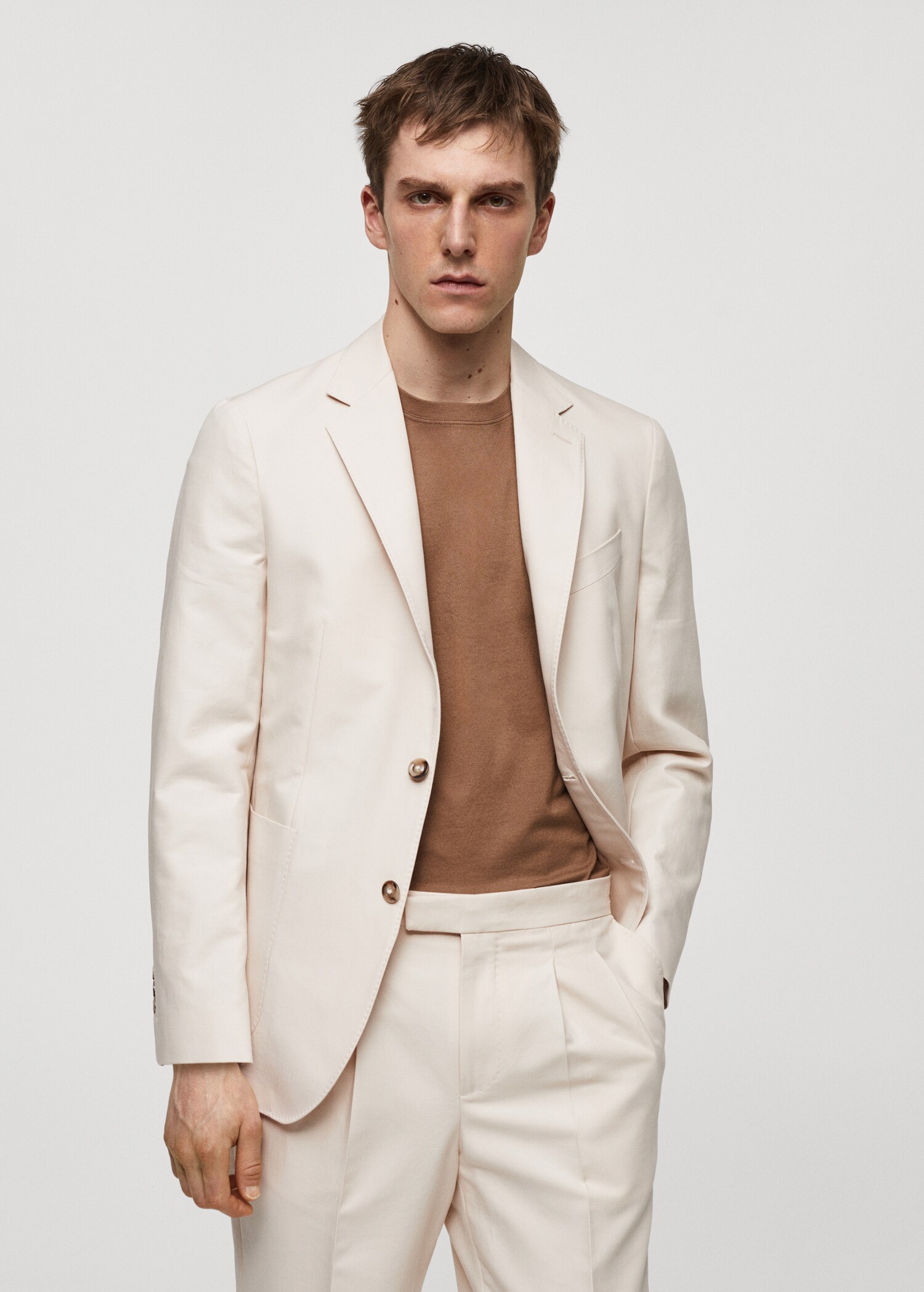 Veste costume slim-fit 100 % coton - Plan moyen
