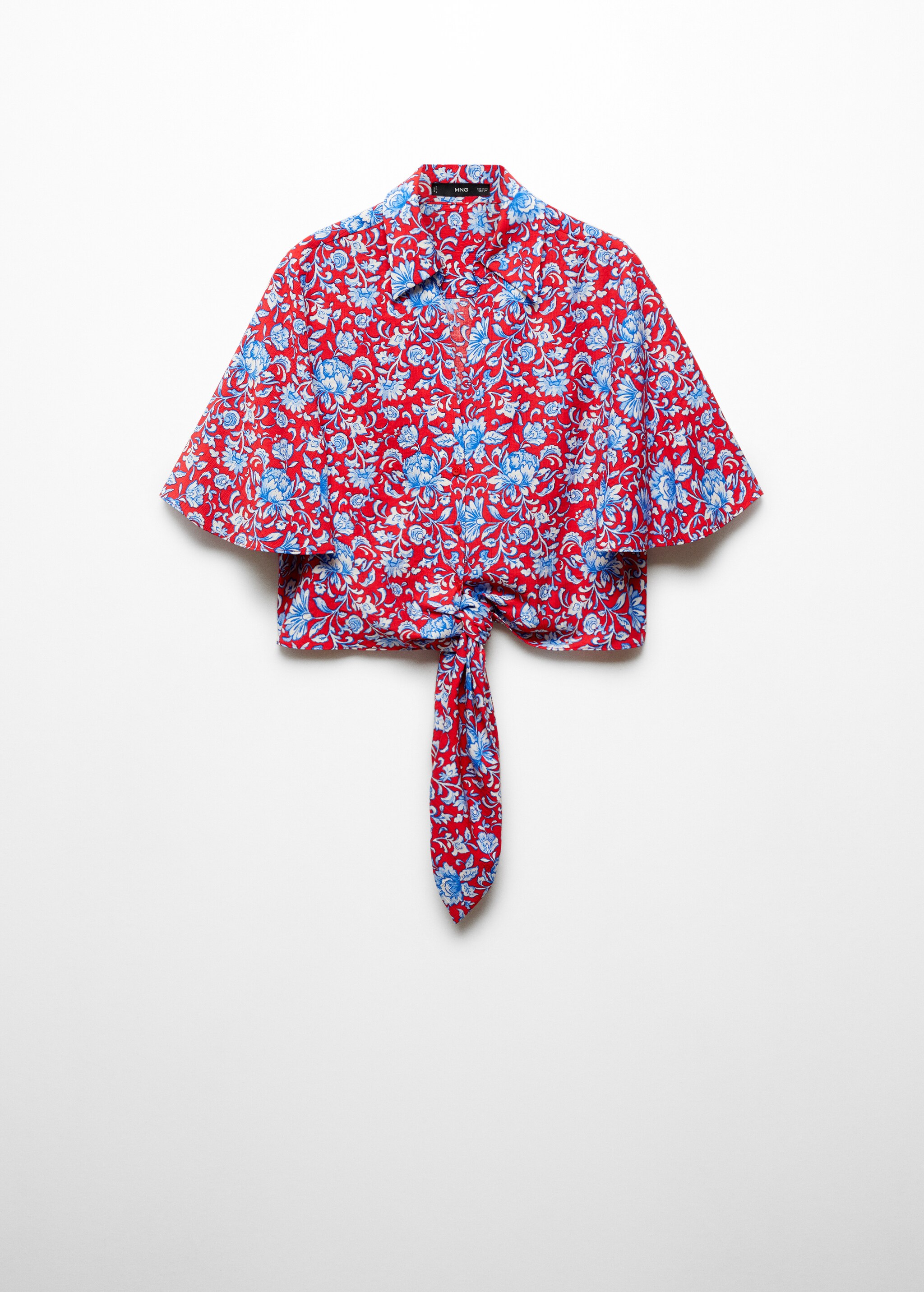Camisa com estampado floral e nó - Artigo sem modelo