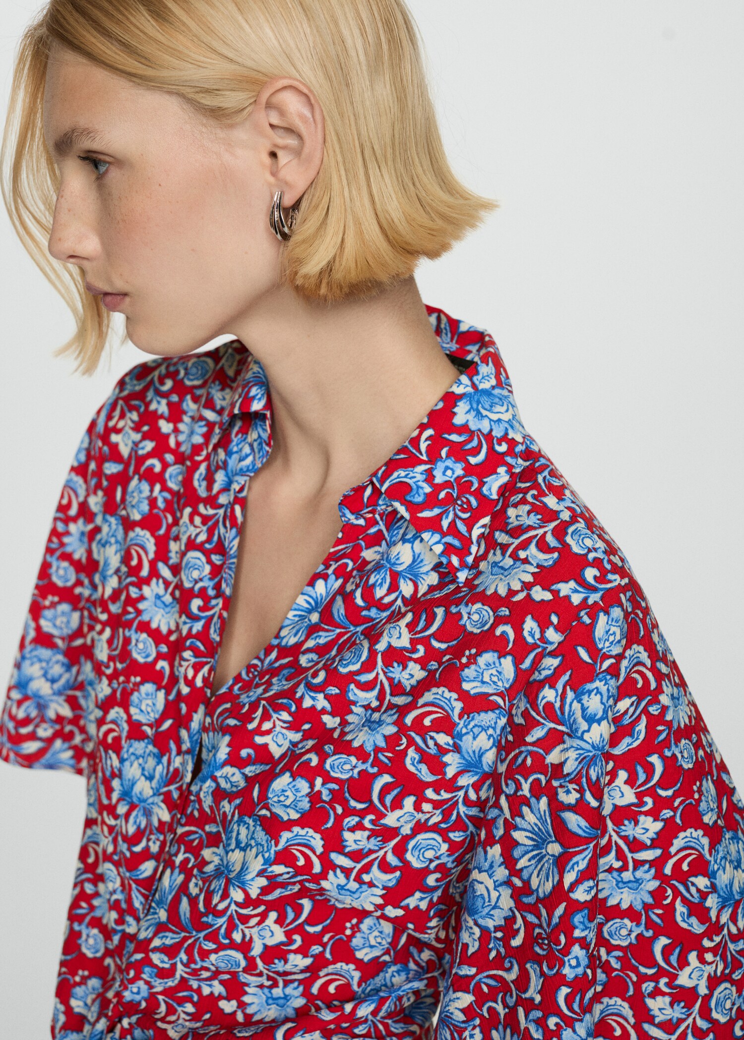 Chemise en imprimé fleuri nœud - Détail de l'article 1
