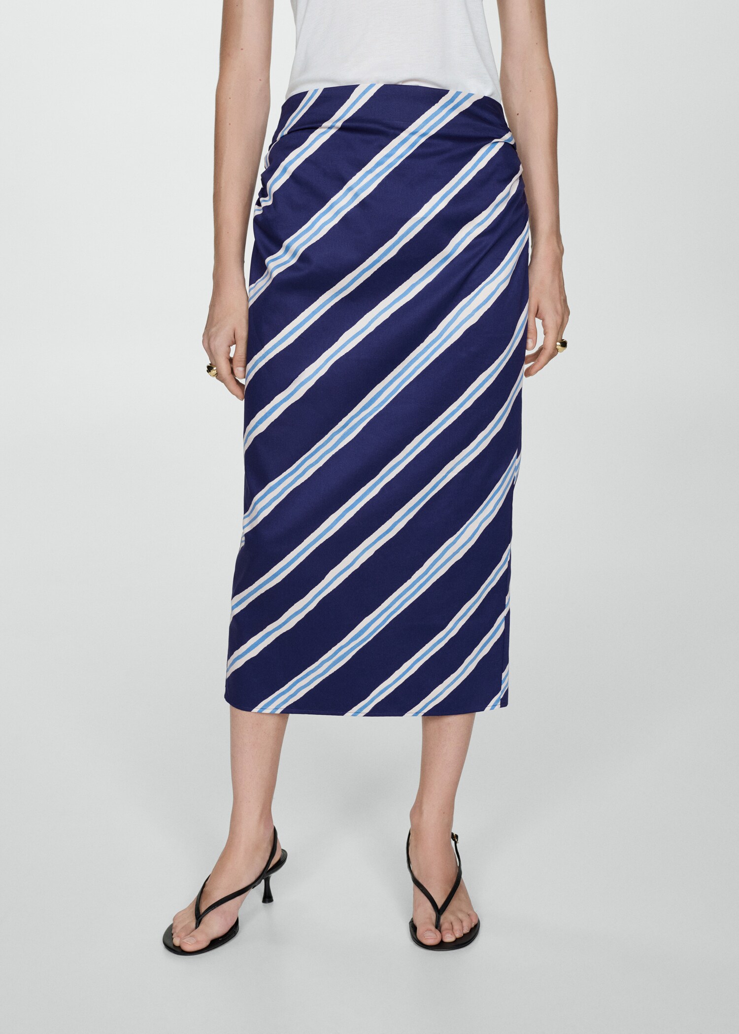 Slit striped skirt - Medium plane